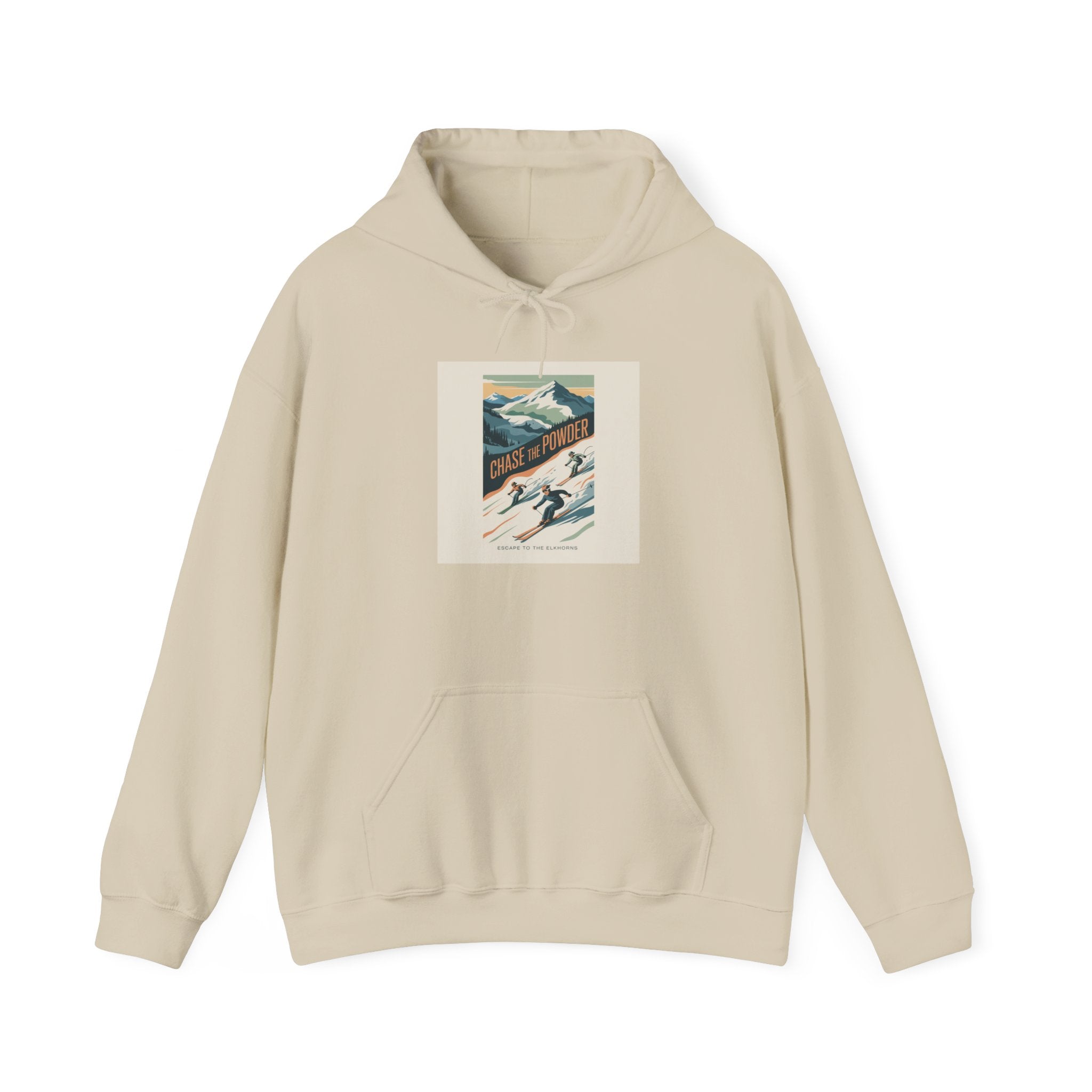 Ski Resort Vintage Poster Hoodie — Retro Mountain Skiing Sweatshirt