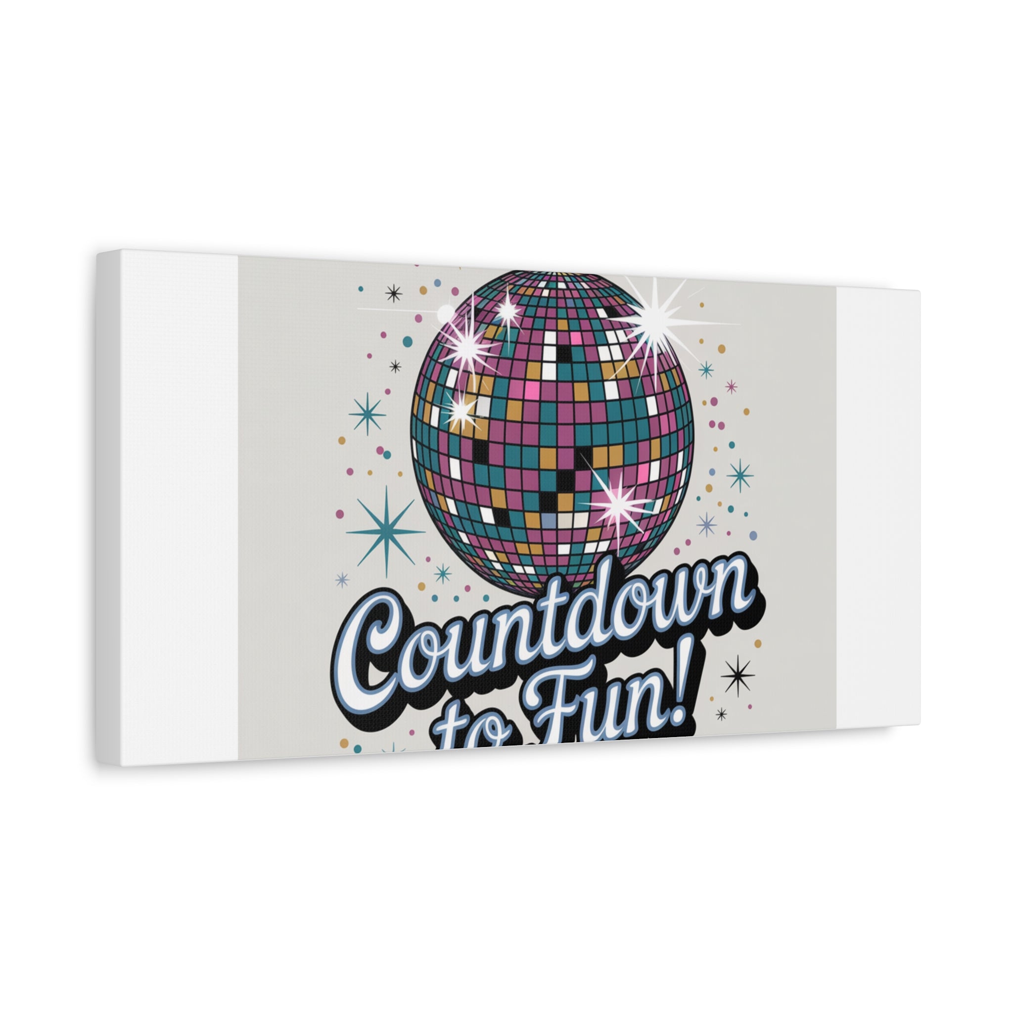 Countdown to Fun! Disco Ball Matte Canvas Wall Art
