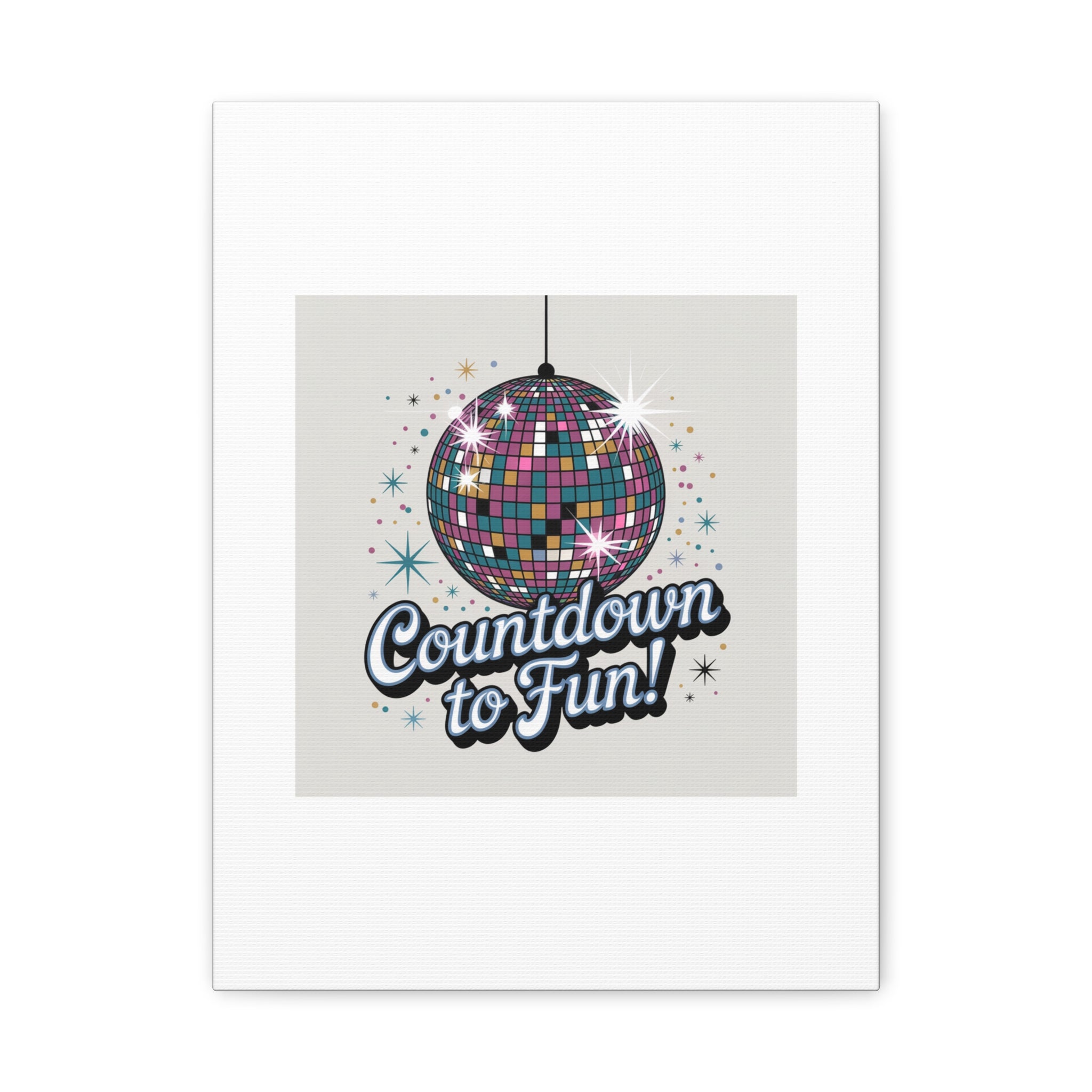 Countdown to Fun! Disco Ball Matte Canvas Wall Art