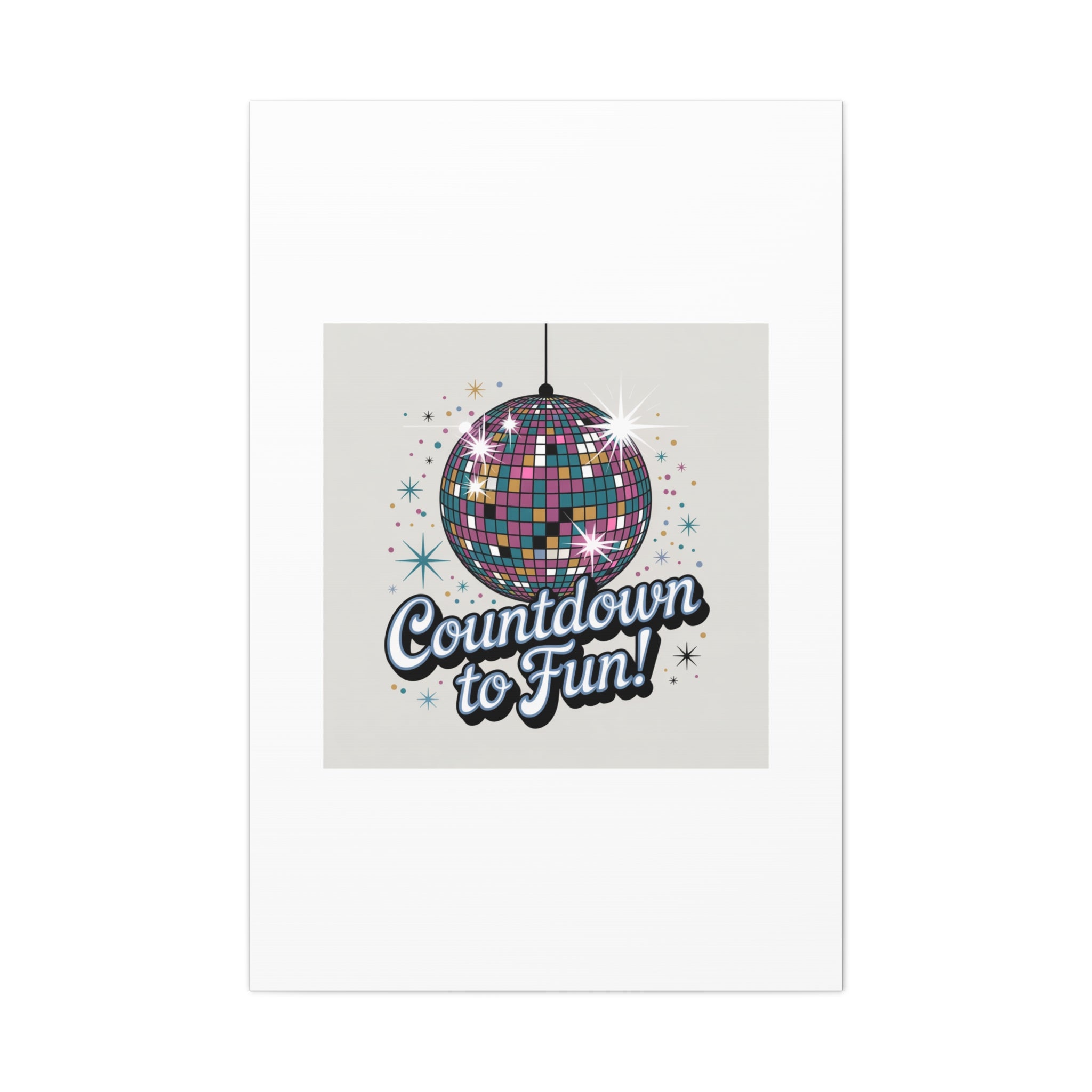 Countdown to Fun! Disco Ball Matte Canvas Wall Art