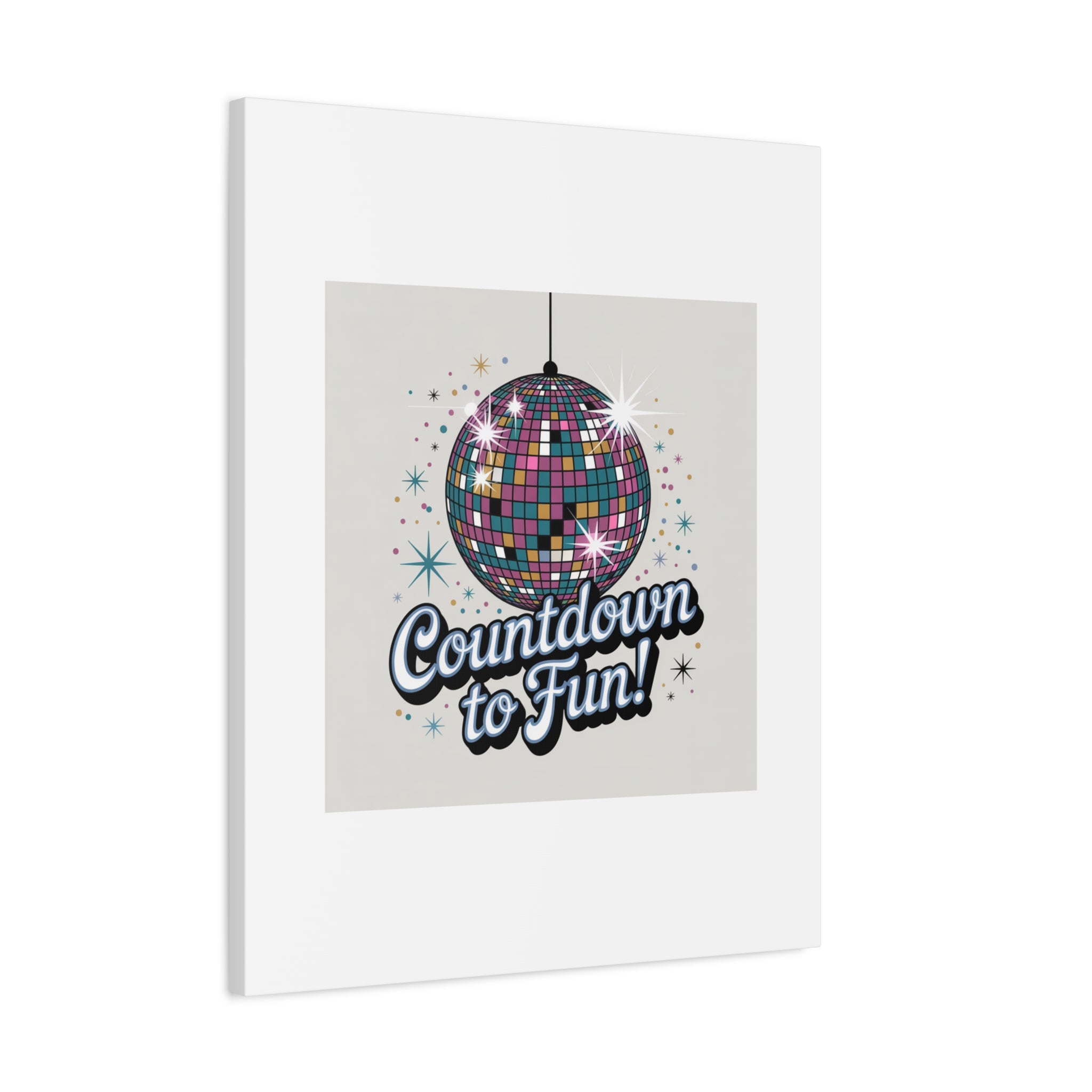 Countdown to Fun! Disco Ball Matte Canvas Wall Art