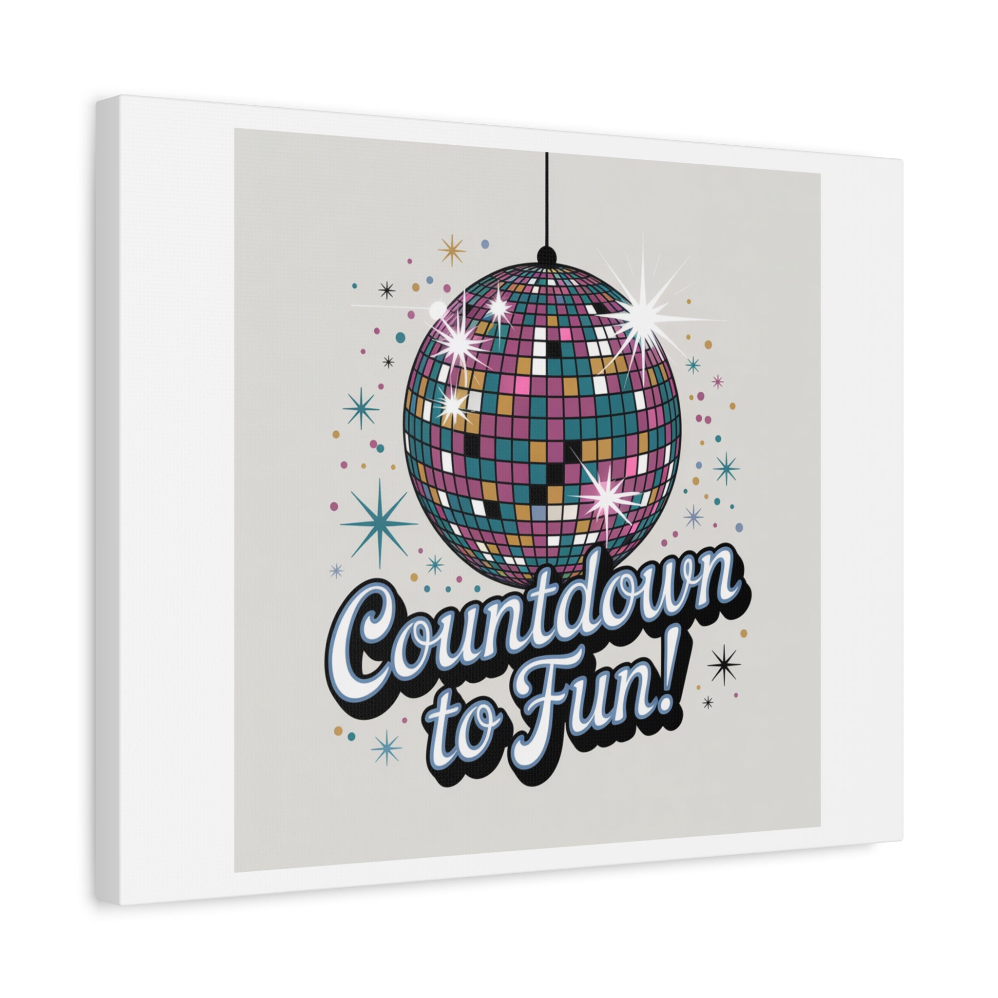 Countdown to Fun! Disco Ball Matte Canvas Wall Art