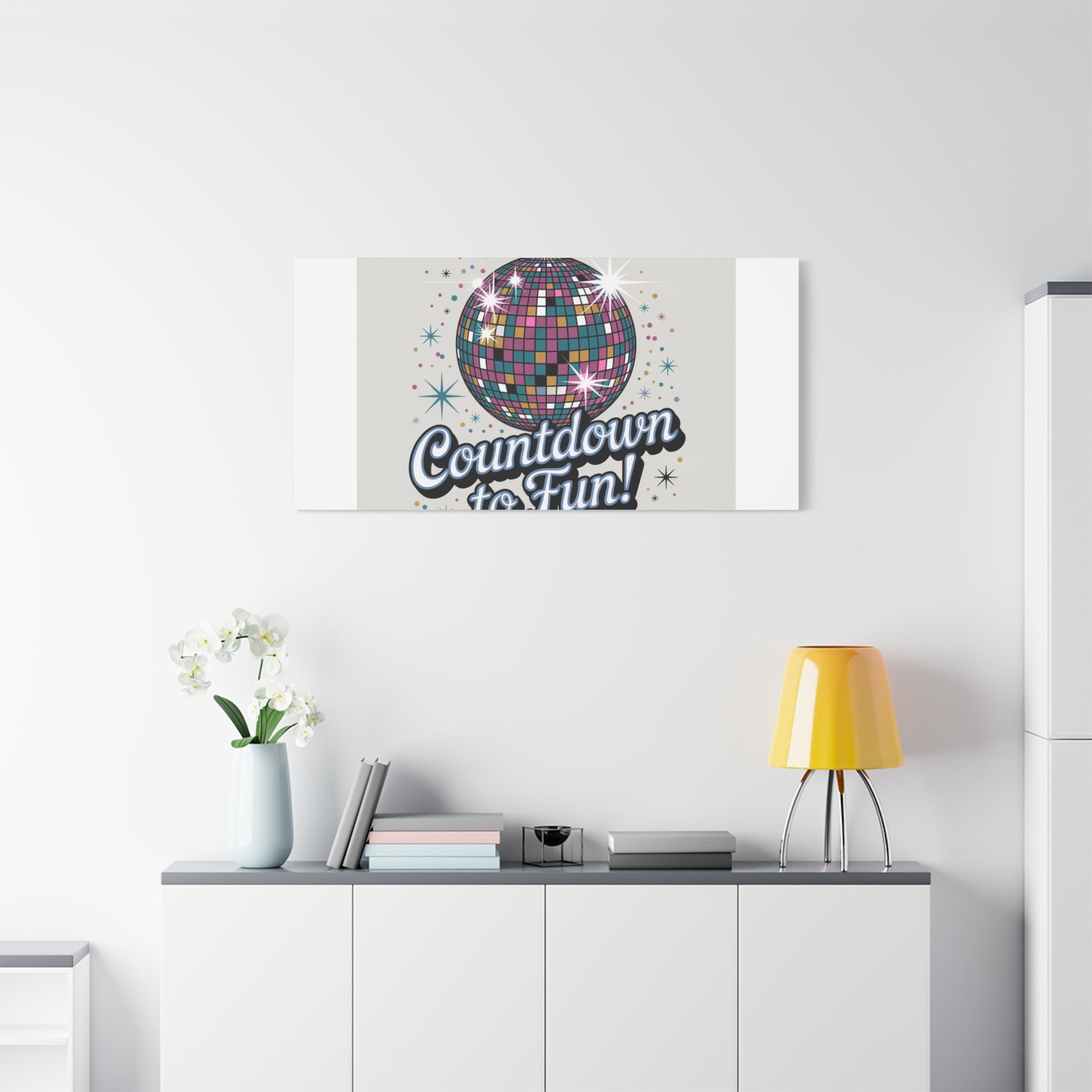 Countdown to Fun! Disco Ball Matte Canvas Wall Art
