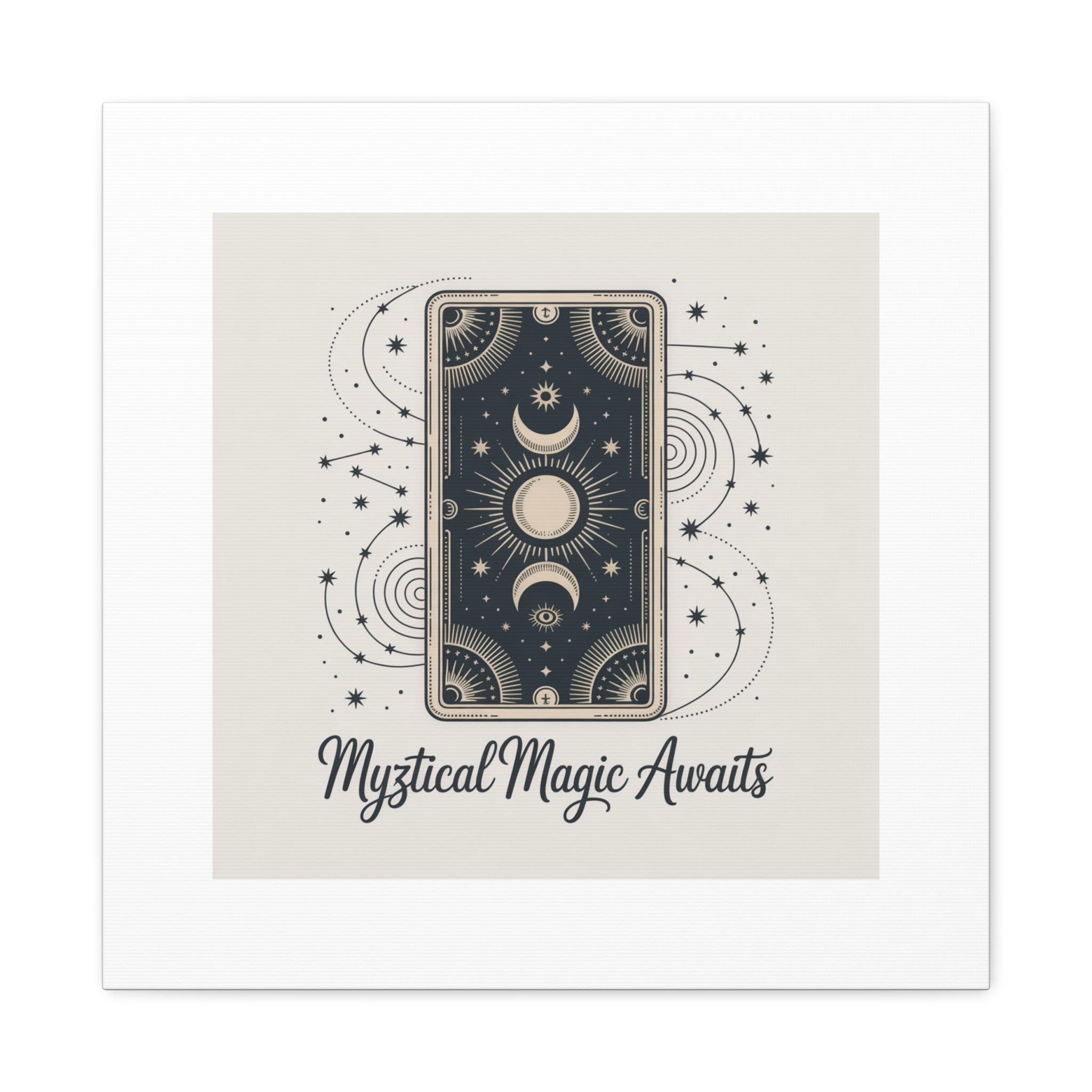 Mystical Magic Awaits Canvas Wall Art — Tarot Moon Sun Spiritual Decor