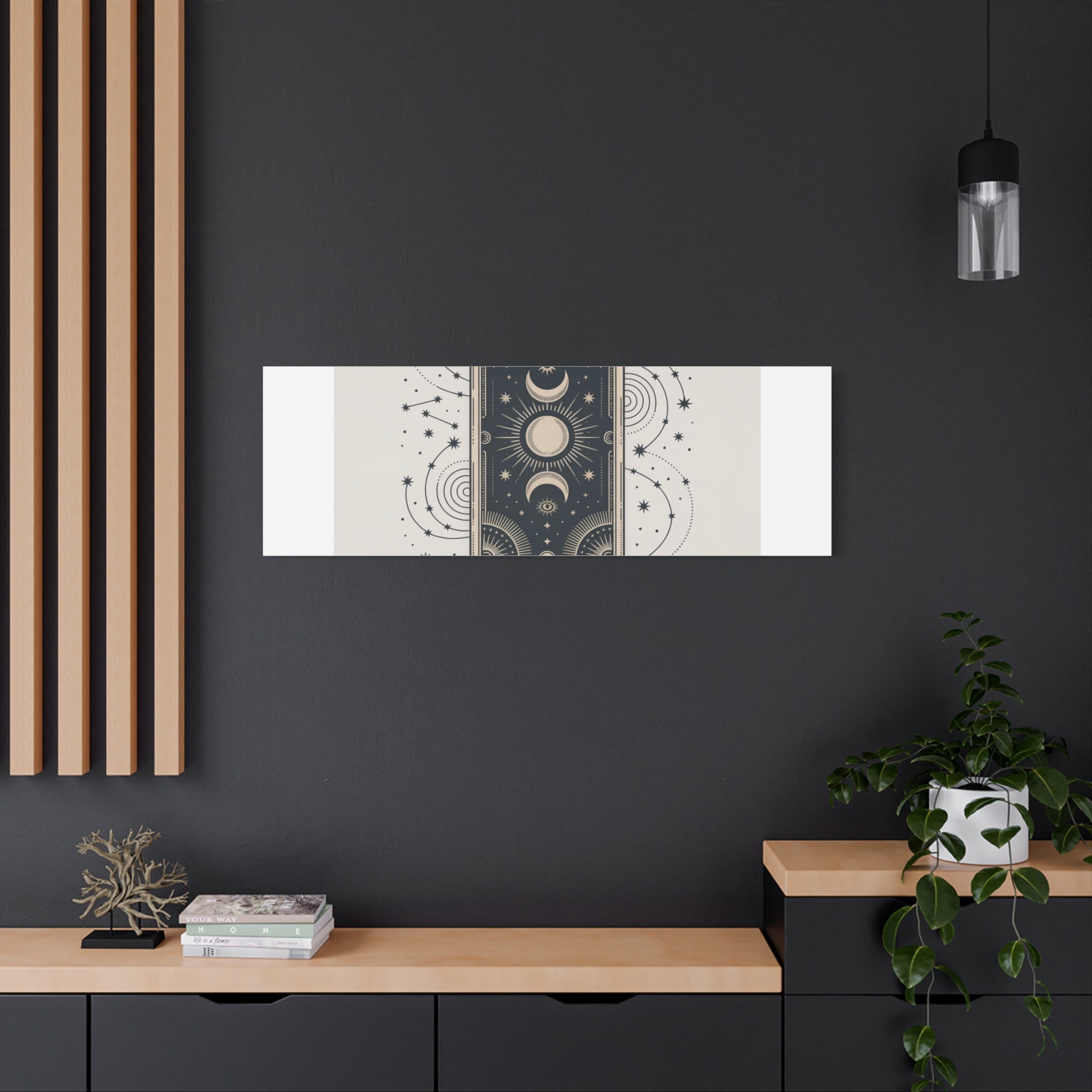 Mystical Magic Awaits Canvas Wall Art — Tarot Moon Sun Spiritual Decor