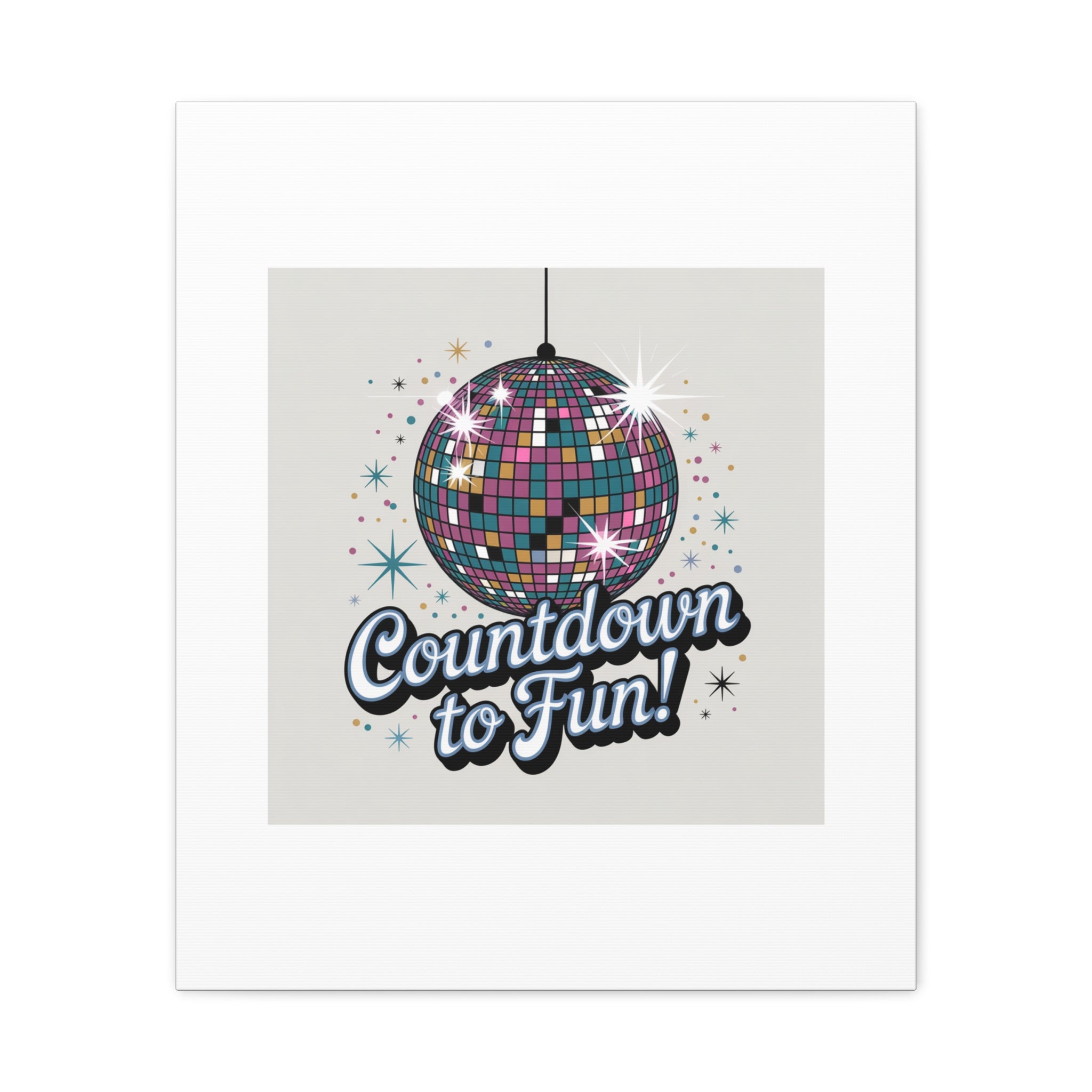 Countdown to Fun! Disco Ball Matte Canvas Wall Art