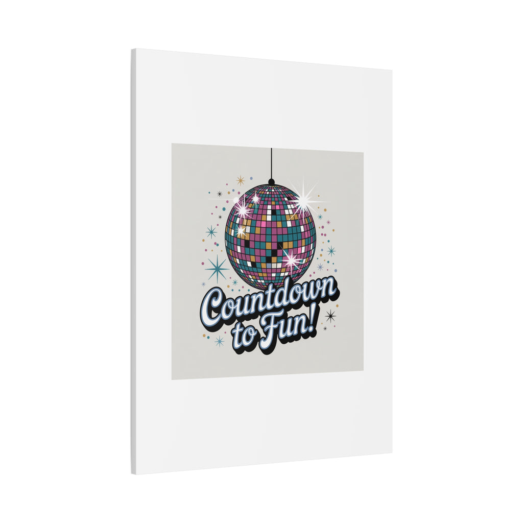 Countdown to Fun! Disco Ball Matte Canvas Wall Art
