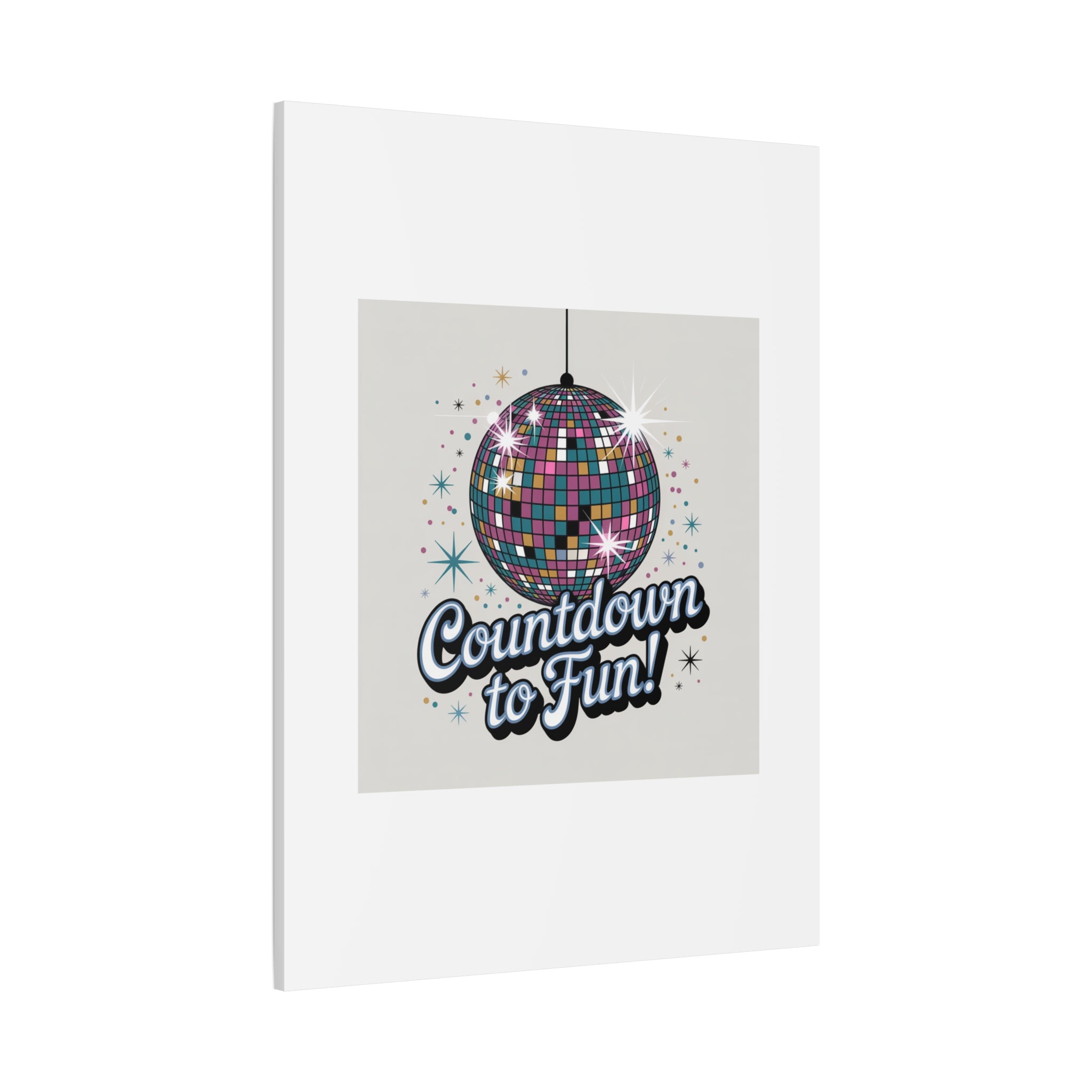Countdown to Fun! Disco Ball Matte Canvas Wall Art