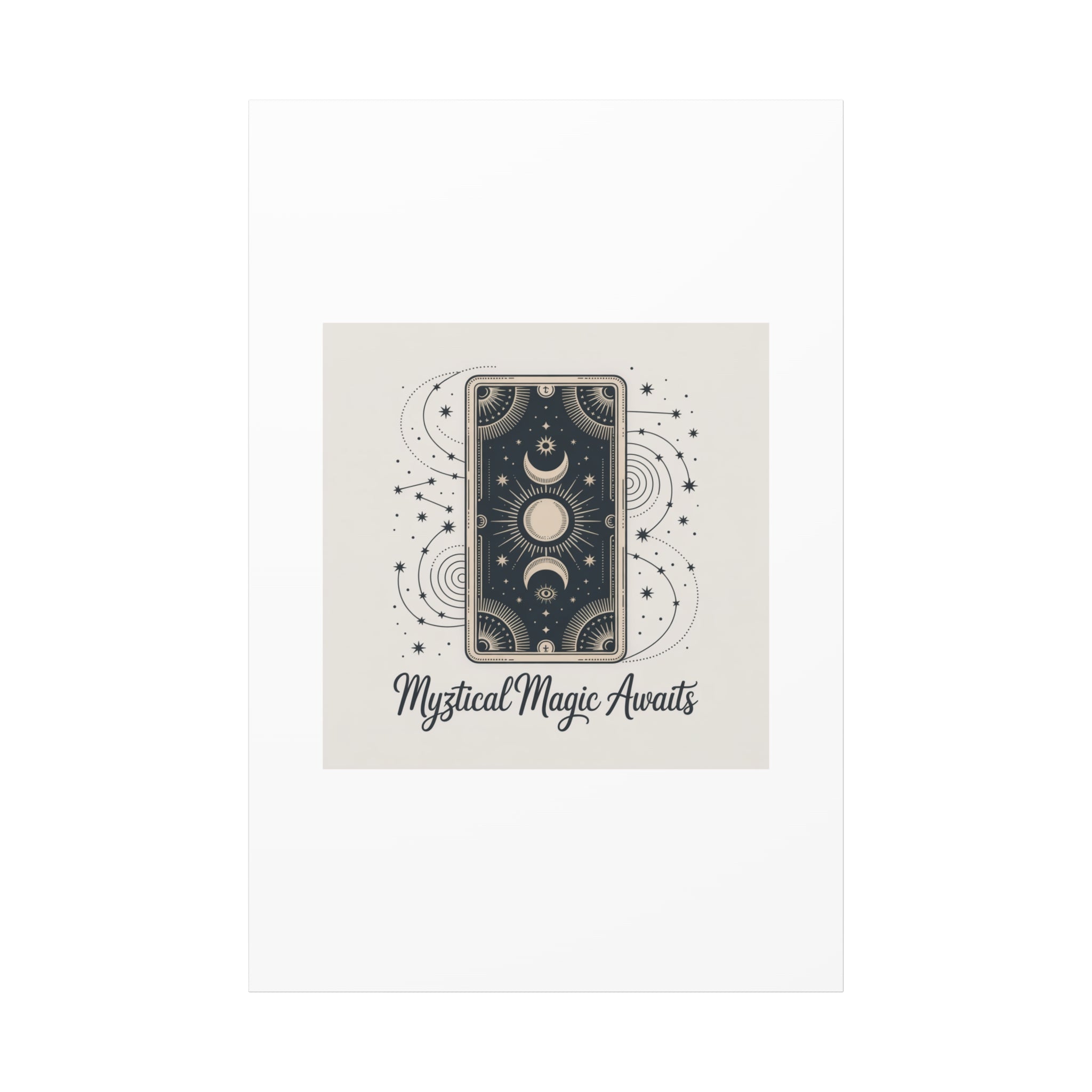 Mystical Magic Awaits Canvas Wall Art — Tarot Moon Sun Spiritual Decor