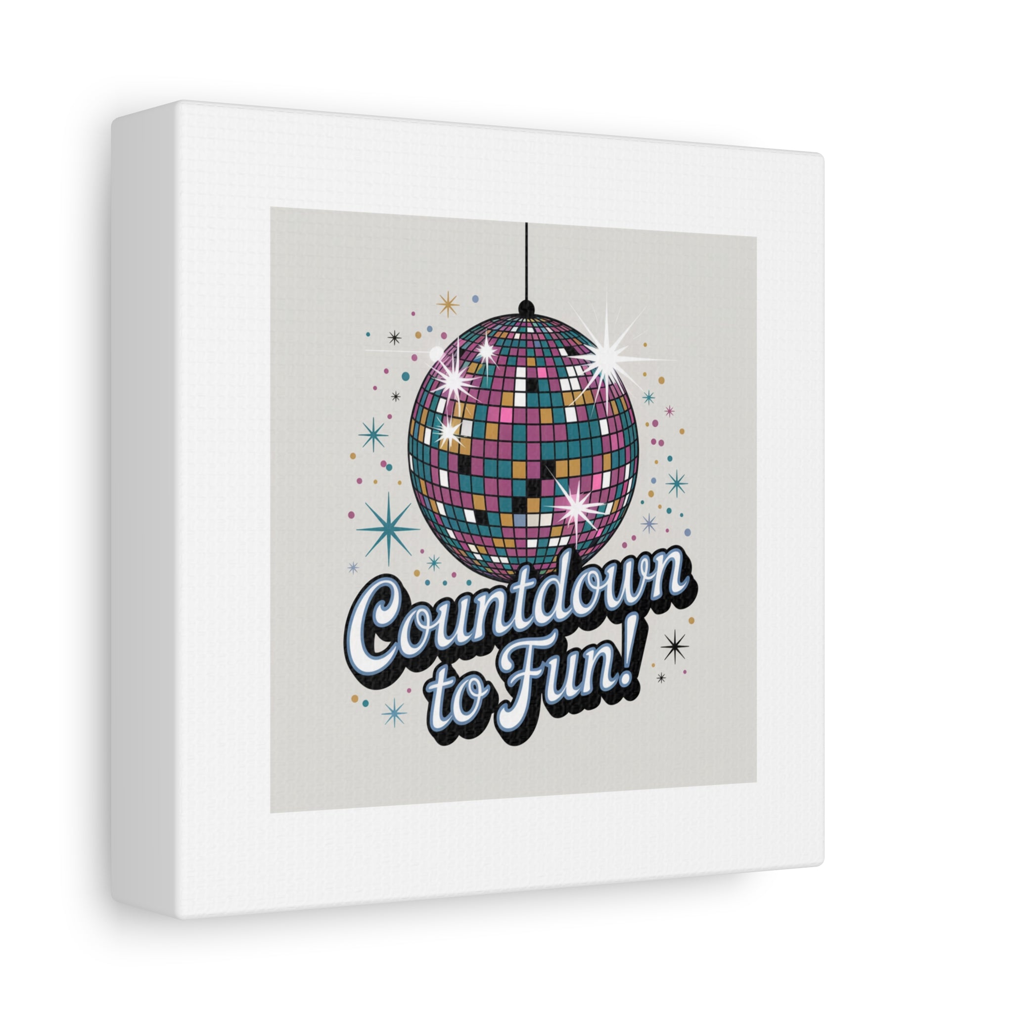 Countdown to Fun! Disco Ball Matte Canvas Wall Art