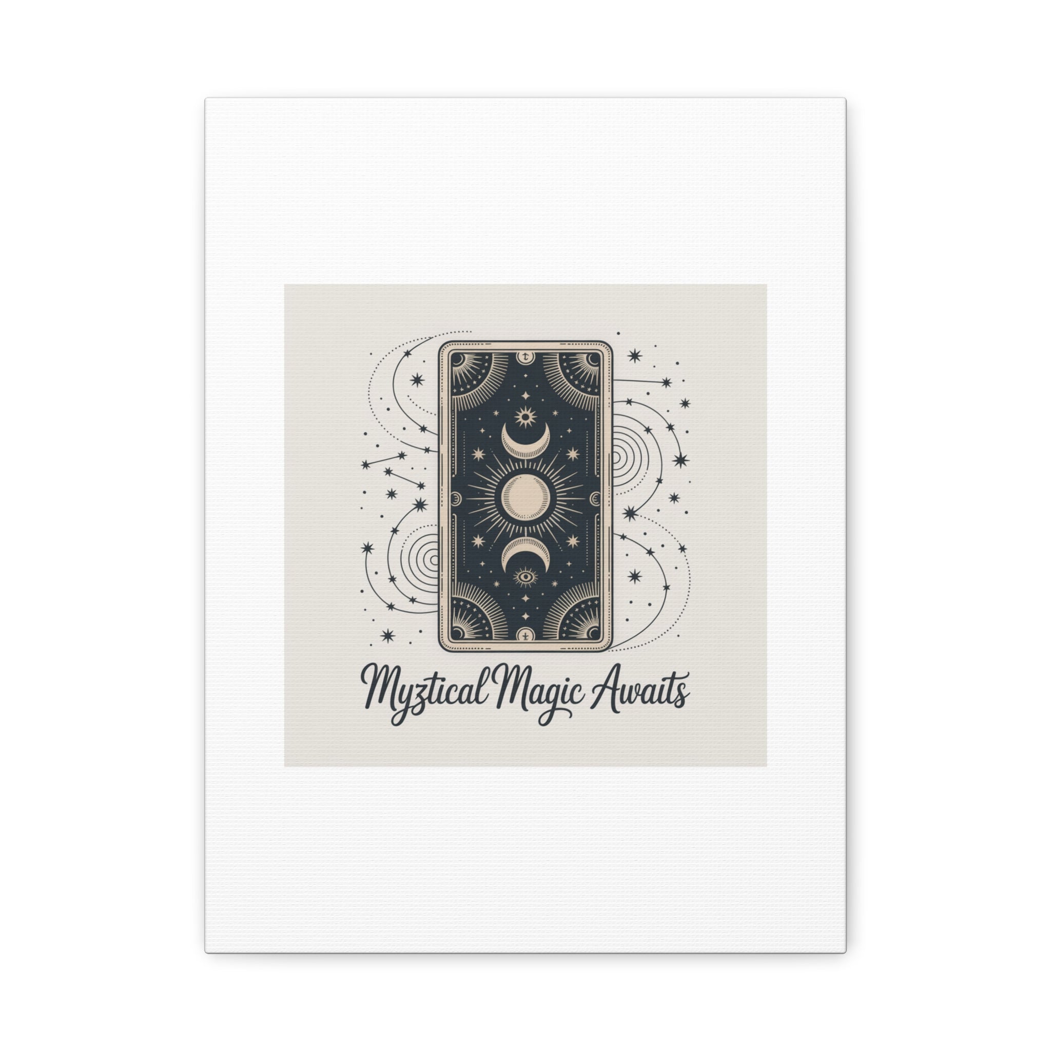 Mystical Magic Awaits Canvas Wall Art — Tarot Moon Sun Spiritual Decor