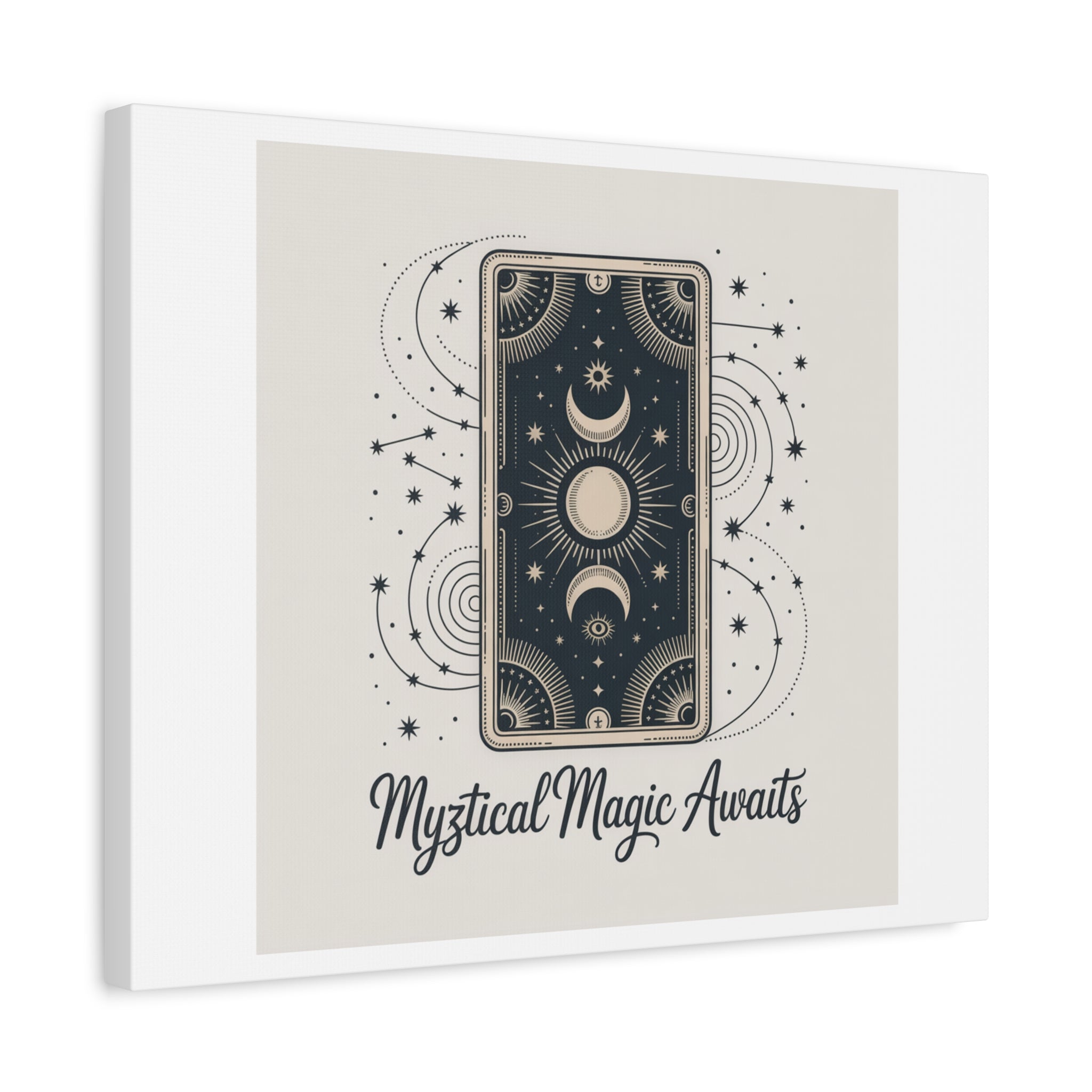 Mystical Magic Awaits Canvas Wall Art — Tarot Moon Sun Spiritual Decor