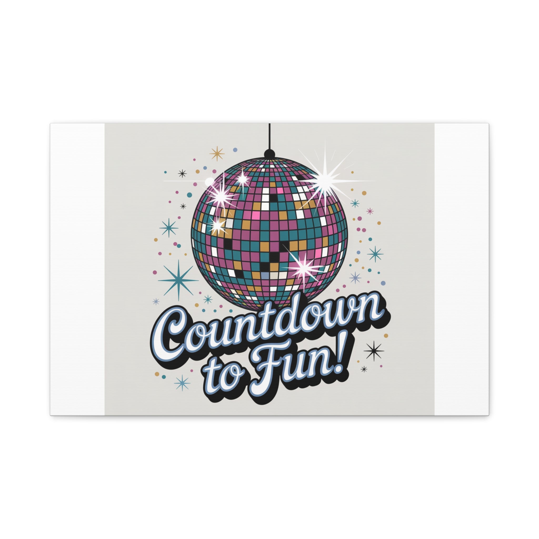 Countdown to Fun! Disco Ball Matte Canvas Wall Art