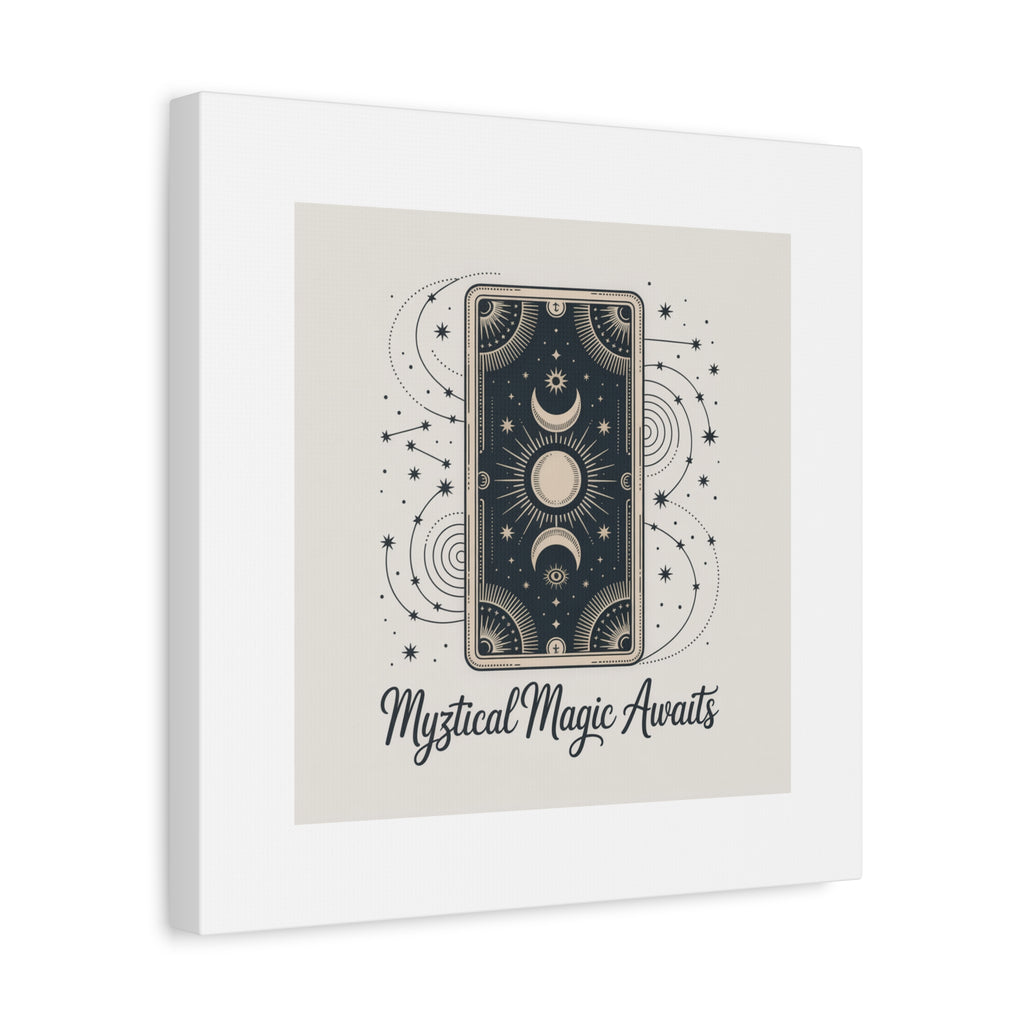 Mystical Magic Awaits Canvas Wall Art — Tarot Moon Sun Spiritual Decor