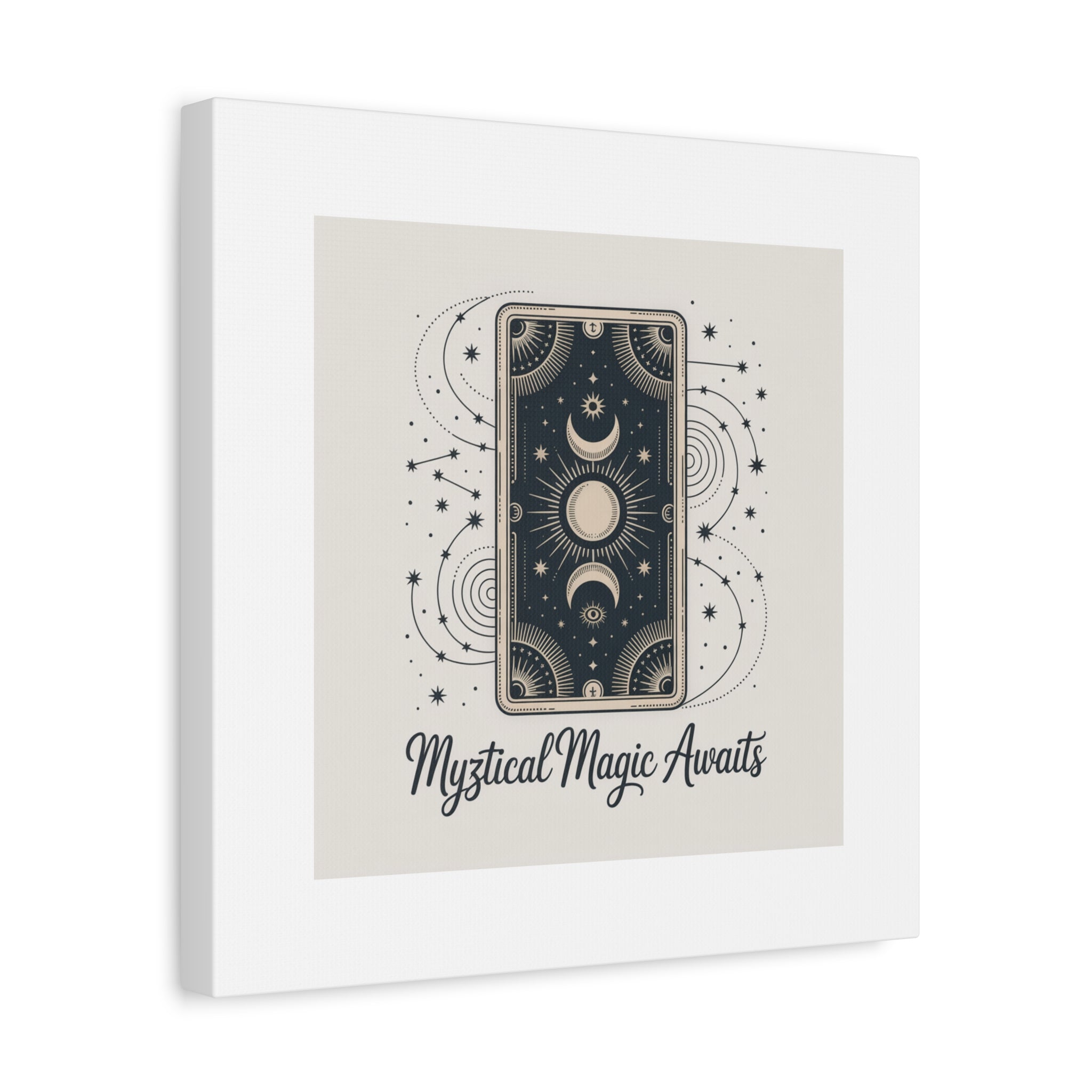 Mystical Magic Awaits Canvas Wall Art — Tarot Moon Sun Spiritual Decor