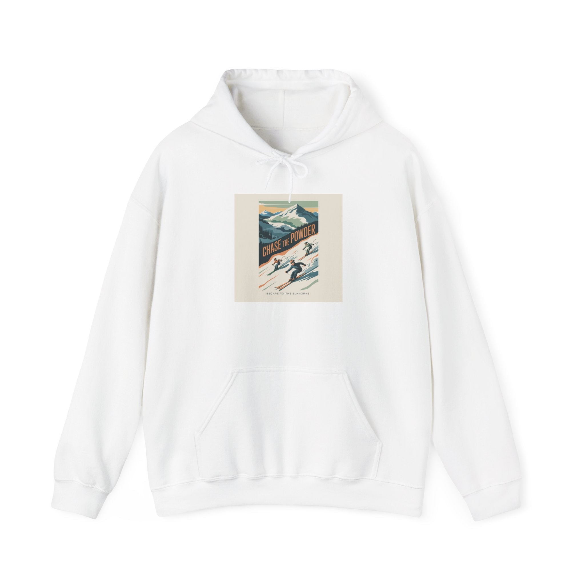 Ski Resort Vintage Poster Hoodie — Retro Mountain Skiing Sweatshirt