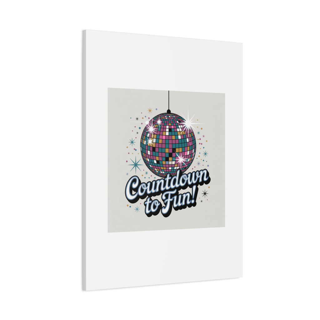 Countdown to Fun! Disco Ball Matte Canvas Wall Art