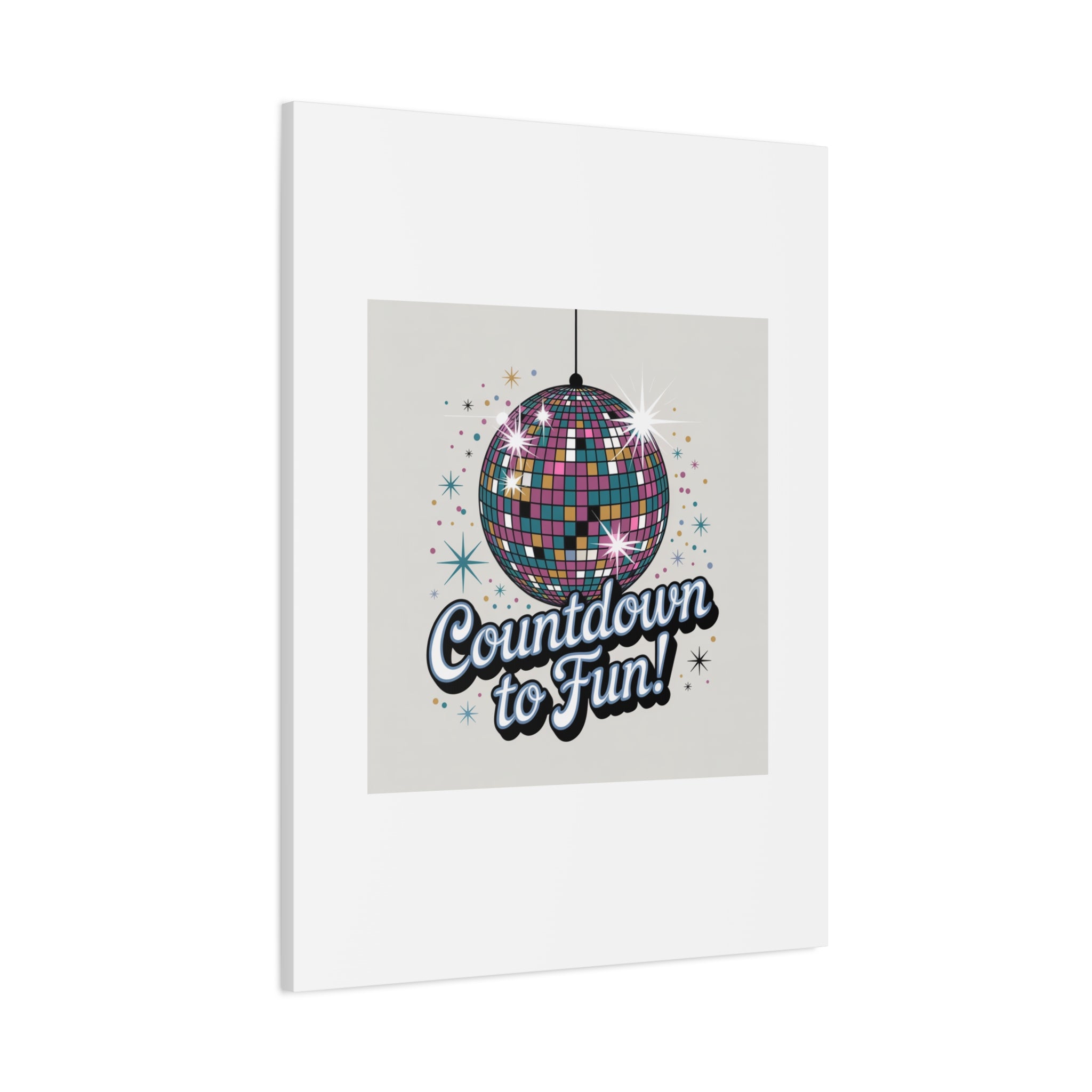 Countdown to Fun! Disco Ball Matte Canvas Wall Art