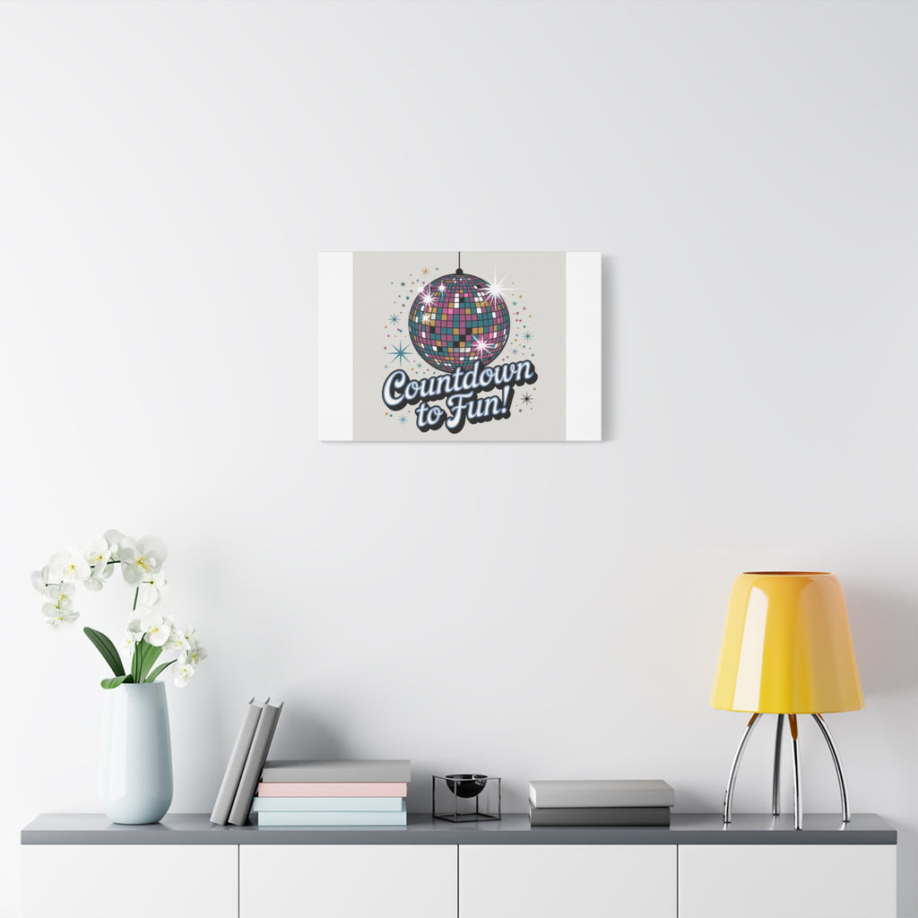 Countdown to Fun! Disco Ball Matte Canvas Wall Art