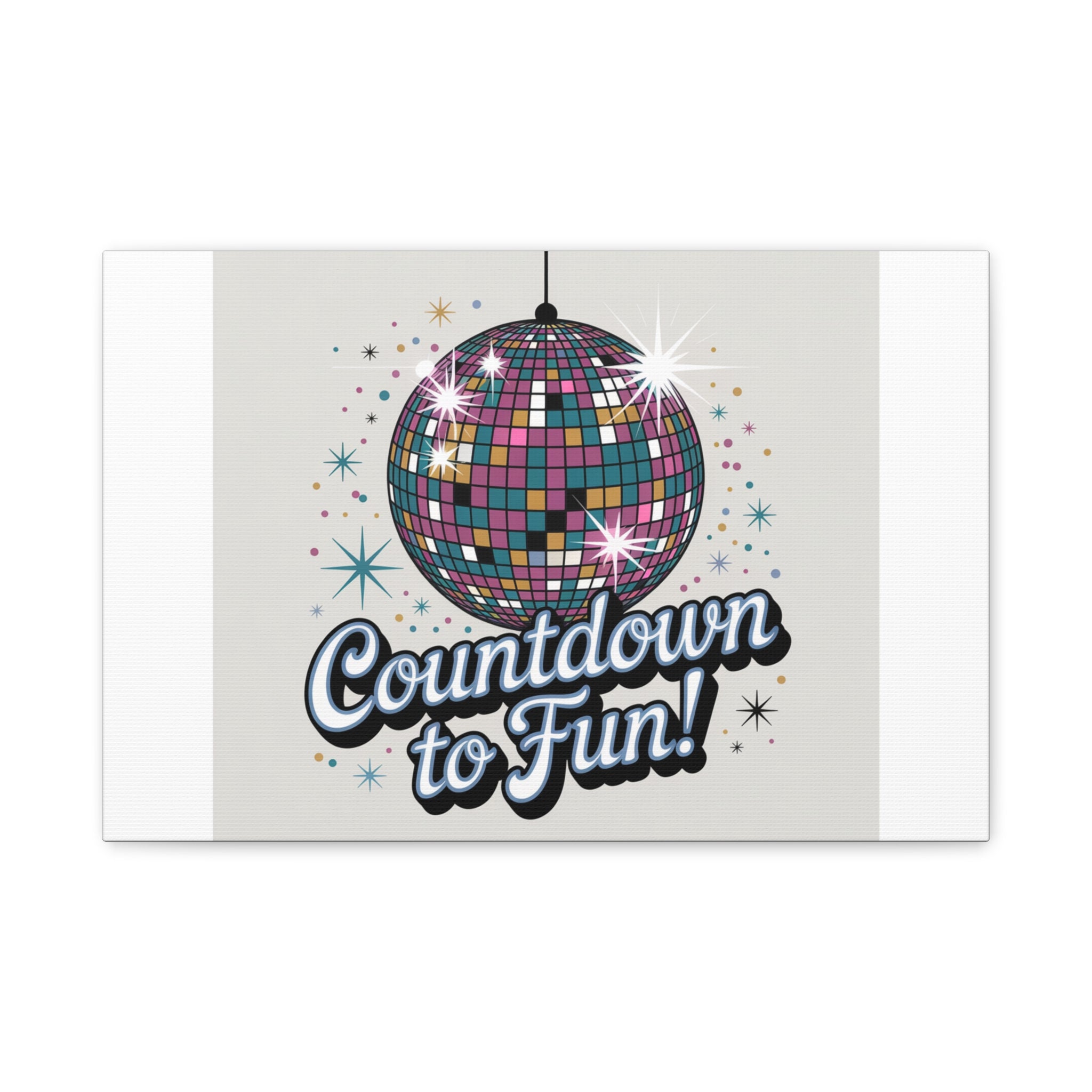 Countdown to Fun! Disco Ball Matte Canvas Wall Art