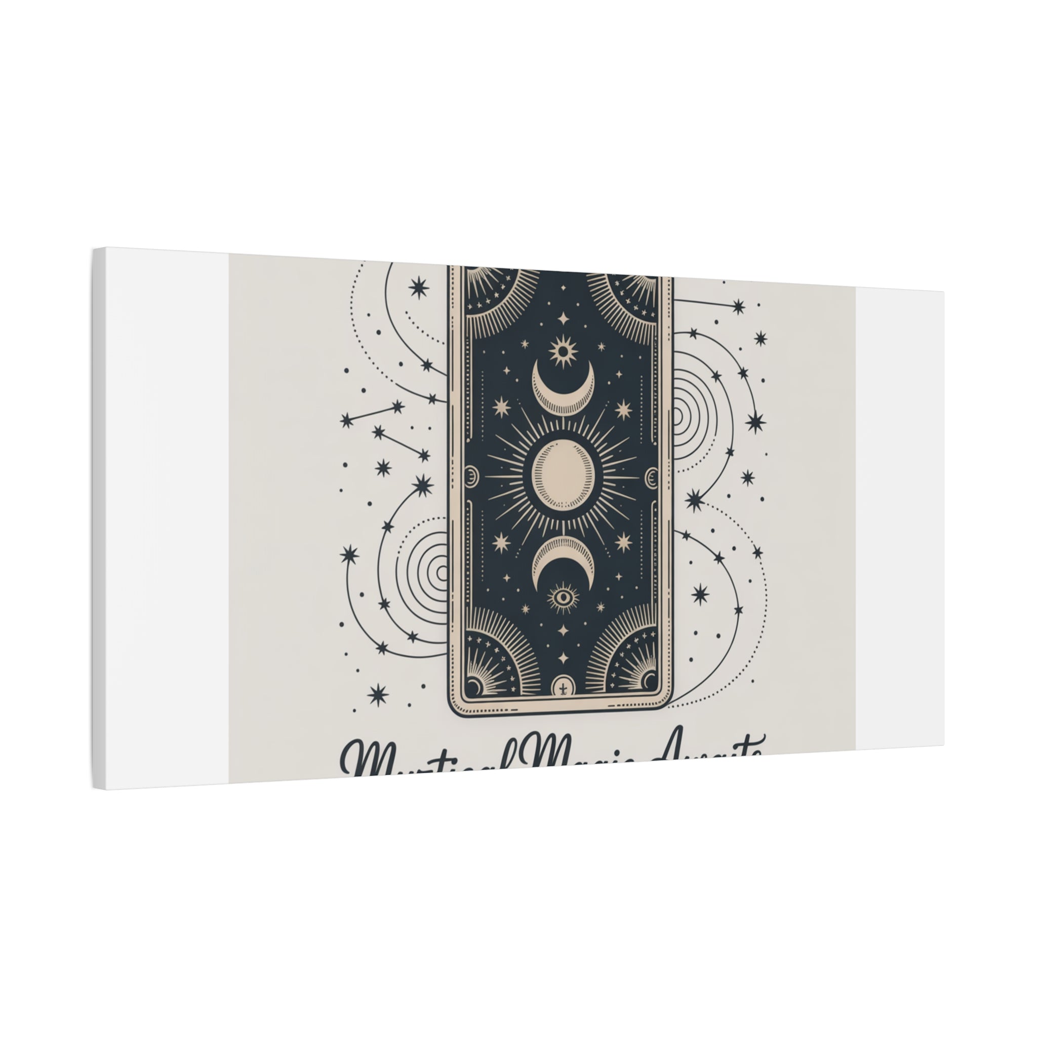 Mystical Magic Awaits Canvas Wall Art — Tarot Moon Sun Spiritual Decor