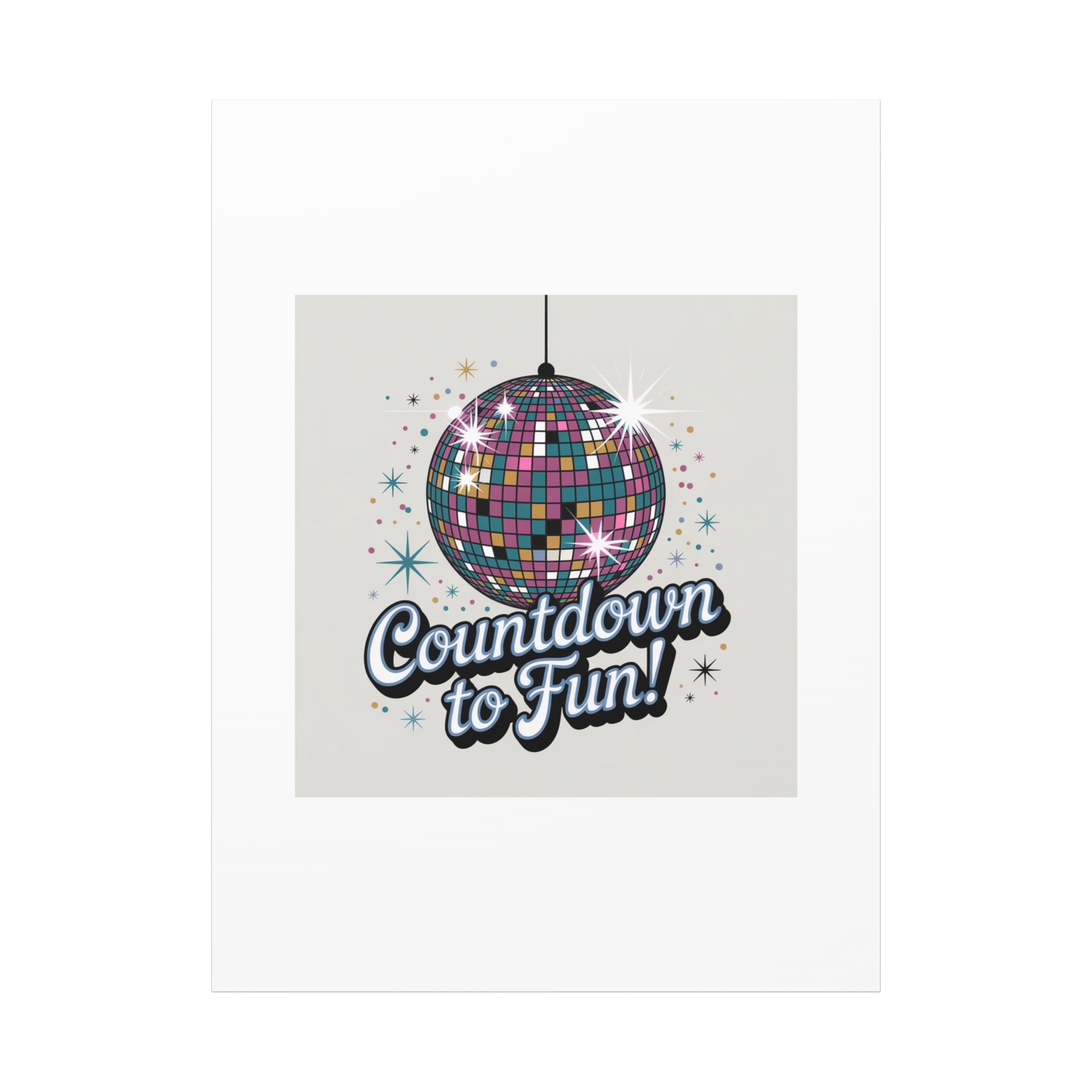 Countdown to Fun! Disco Ball Matte Canvas Wall Art