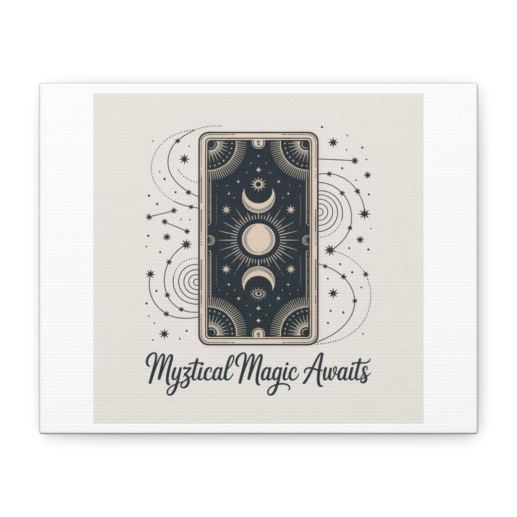 Mystical Magic Awaits Canvas Wall Art — Tarot Moon Sun Spiritual Decor