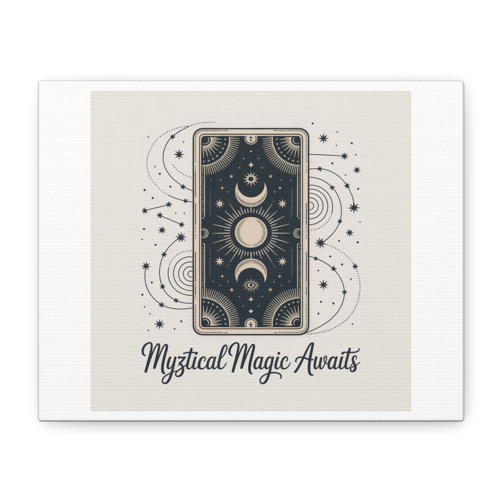 Mystical Magic Awaits Canvas Wall Art — Tarot Moon Sun Spiritual Decor