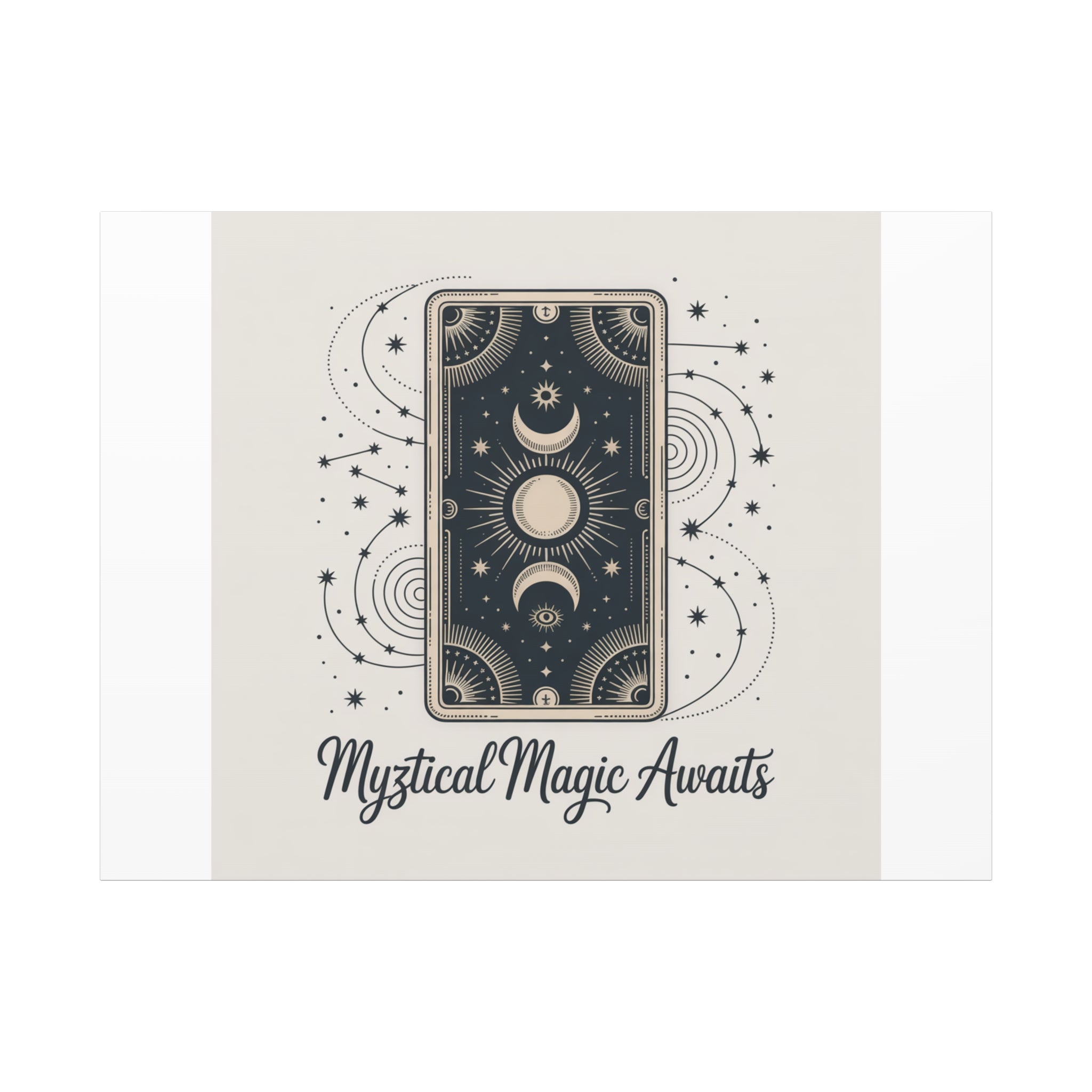 Mystical Magic Awaits Canvas Wall Art — Tarot Moon Sun Spiritual Decor
