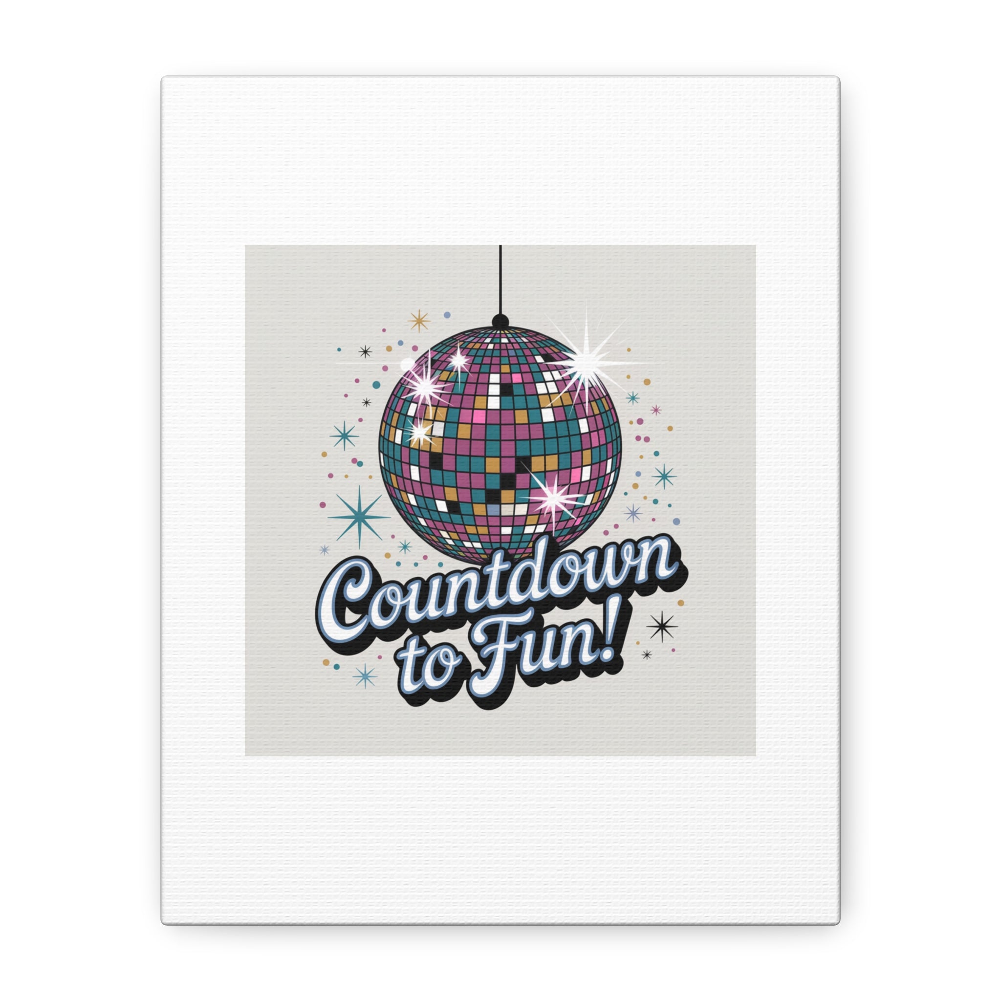 Countdown to Fun! Disco Ball Matte Canvas Wall Art