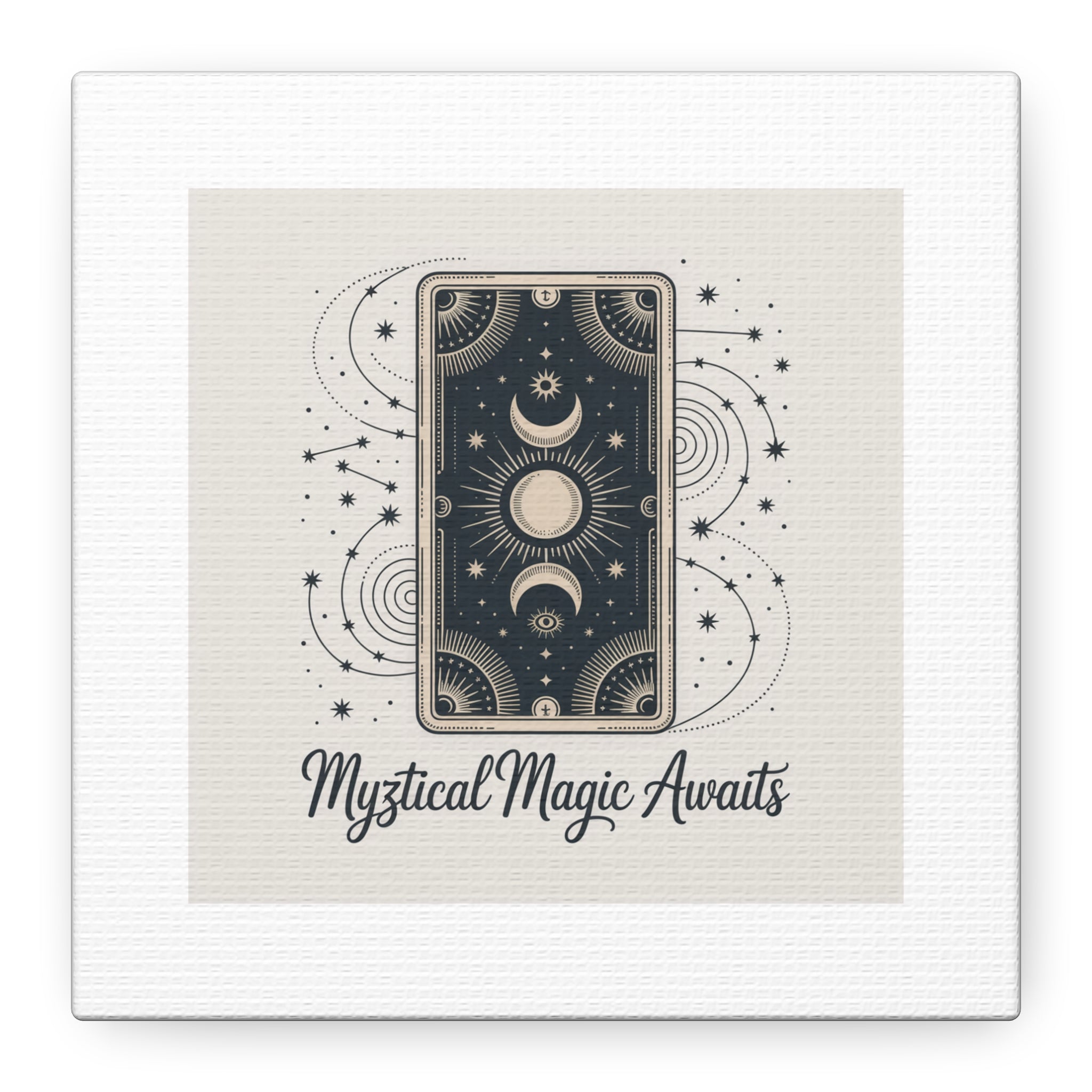 Mystical Magic Awaits Canvas Wall Art — Tarot Moon Sun Spiritual Decor