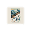 Chase the Powder Ski Sticker — Retro Mountain Skiing Kiss-Cut Sticker