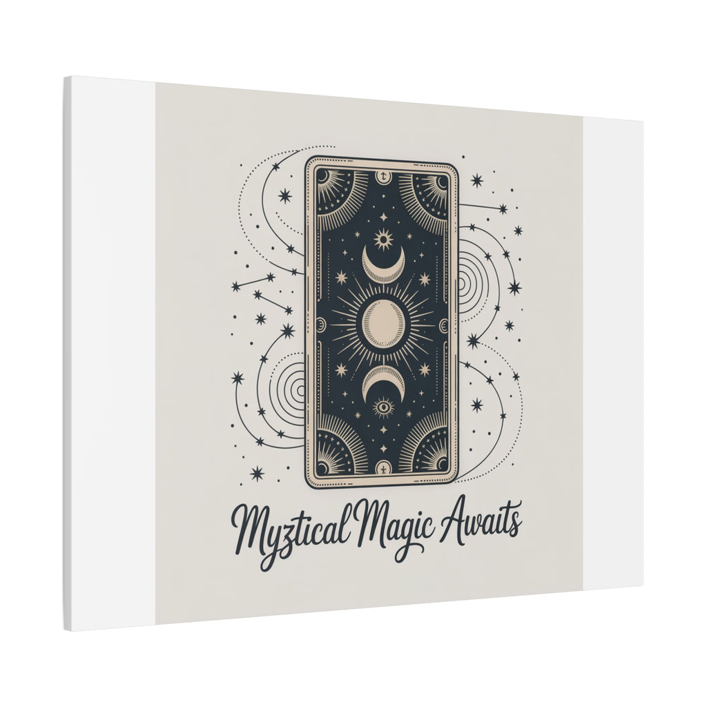 Mystical Magic Awaits Canvas Wall Art — Tarot Moon Sun Spiritual Decor