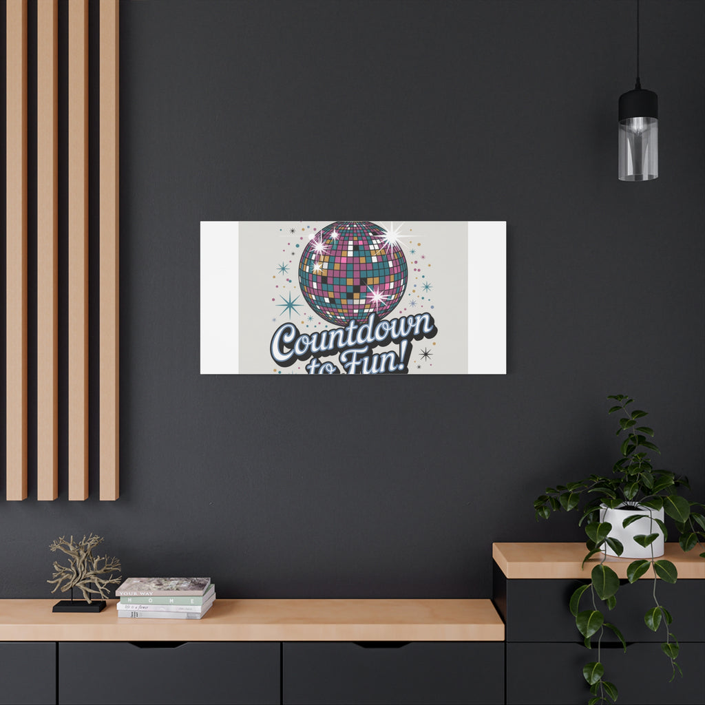 Countdown to Fun! Disco Ball Matte Canvas Wall Art