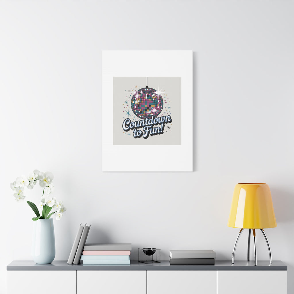 Countdown to Fun! Disco Ball Matte Canvas Wall Art