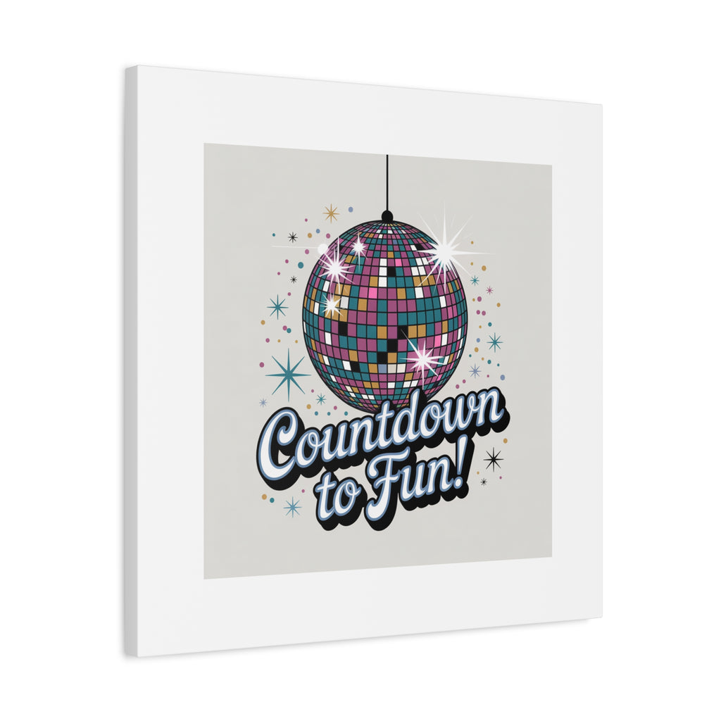 Countdown to Fun! Disco Ball Matte Canvas Wall Art