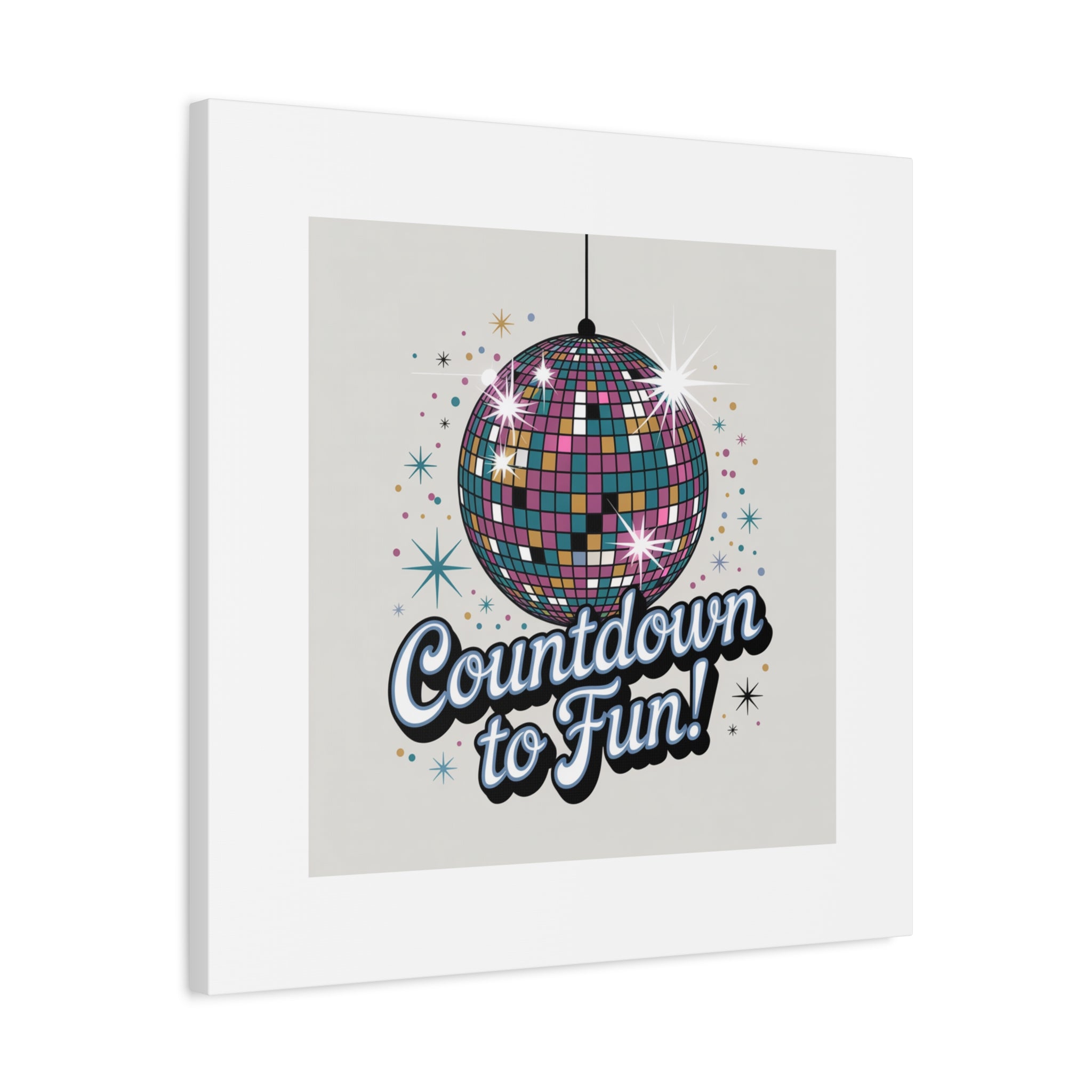 Countdown to Fun! Disco Ball Matte Canvas Wall Art