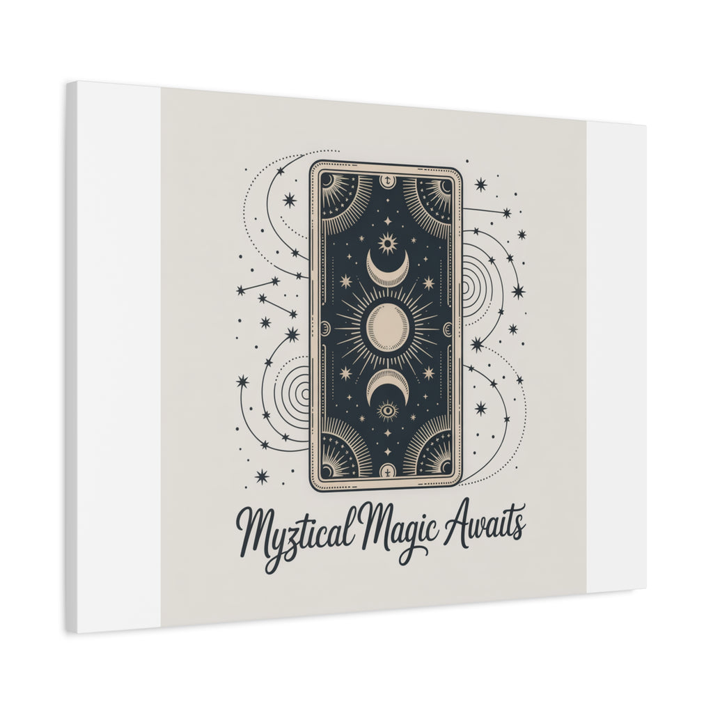 Mystical Magic Awaits Canvas Wall Art — Tarot Moon Sun Spiritual Decor