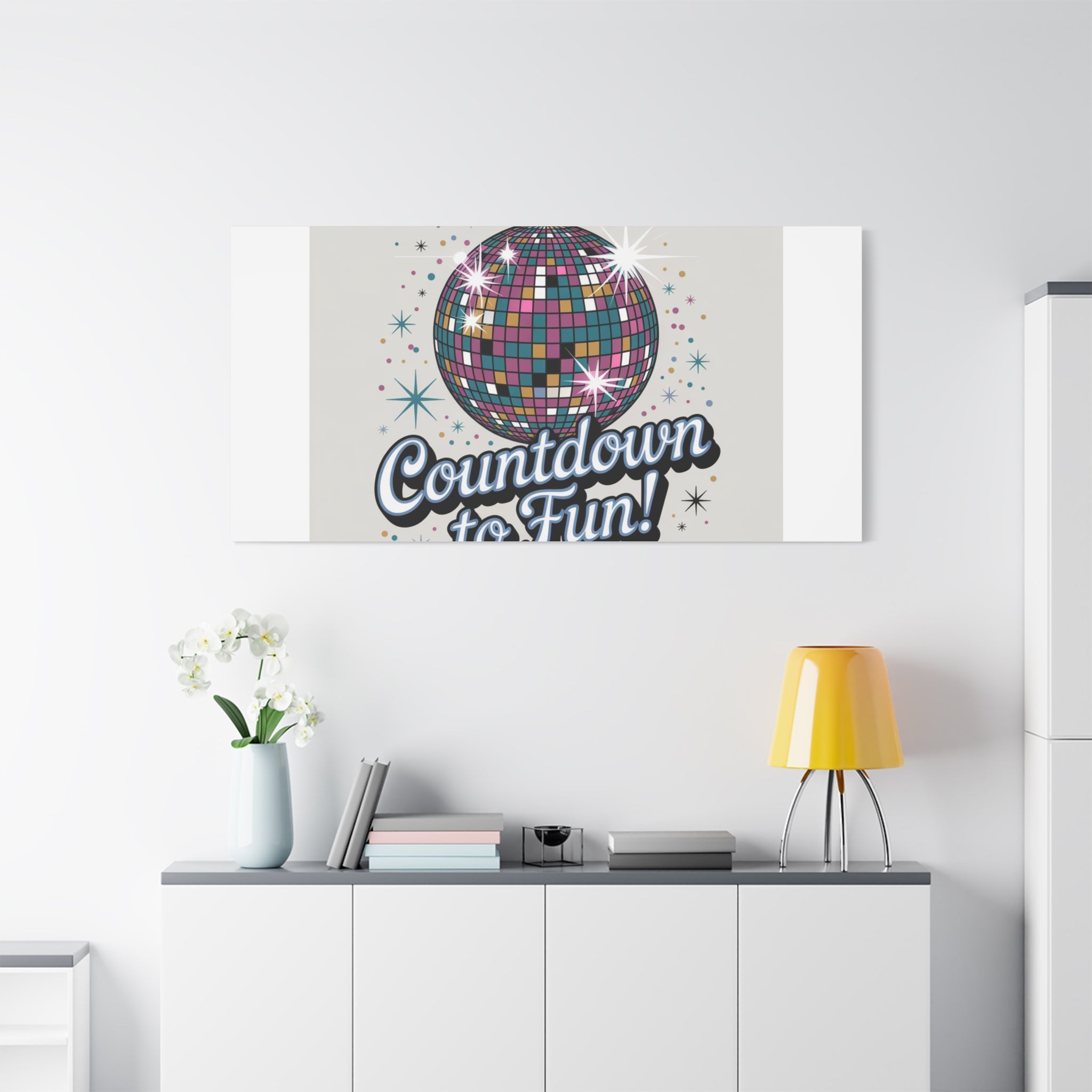 Countdown to Fun! Disco Ball Matte Canvas Wall Art