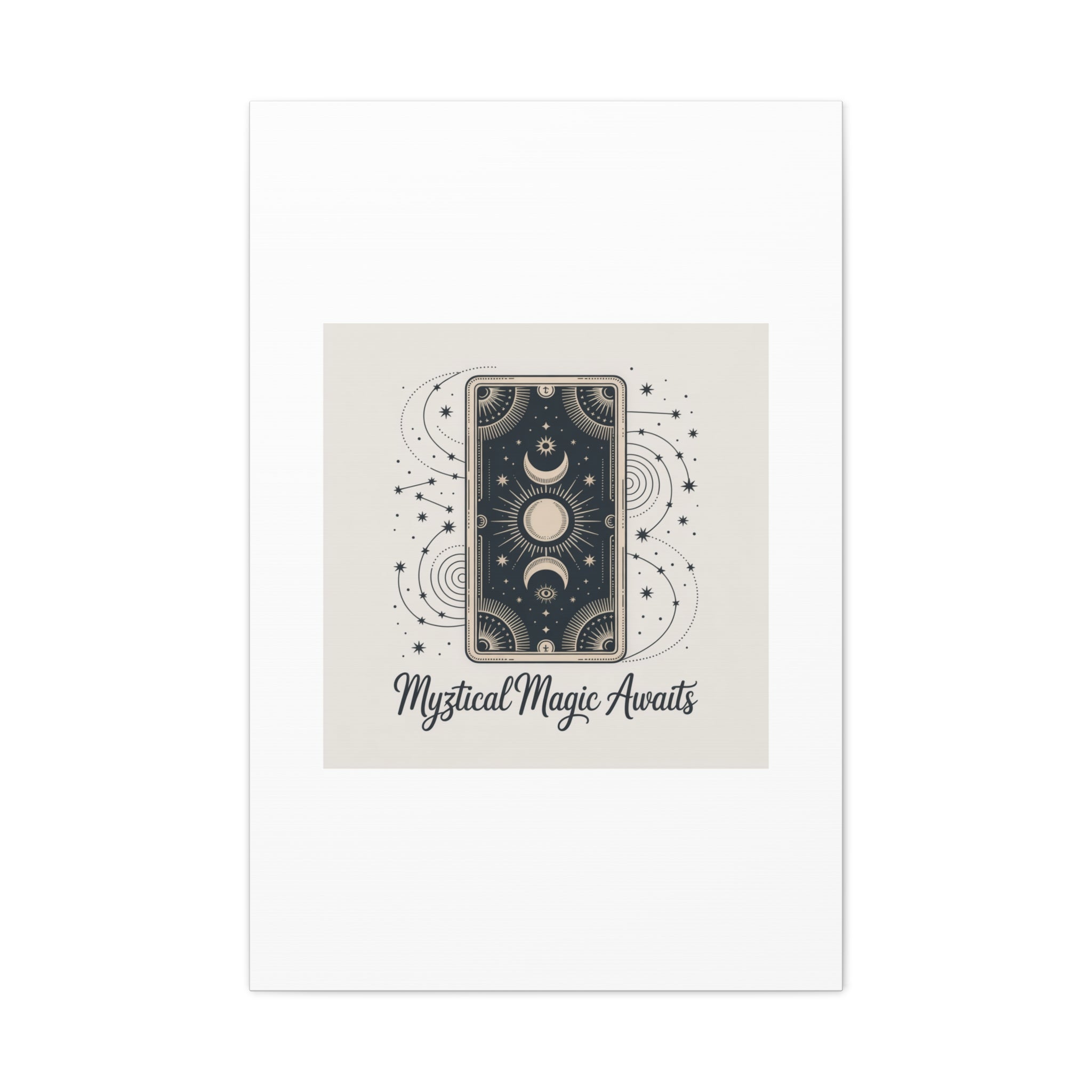 Mystical Magic Awaits Canvas Wall Art — Tarot Moon Sun Spiritual Decor