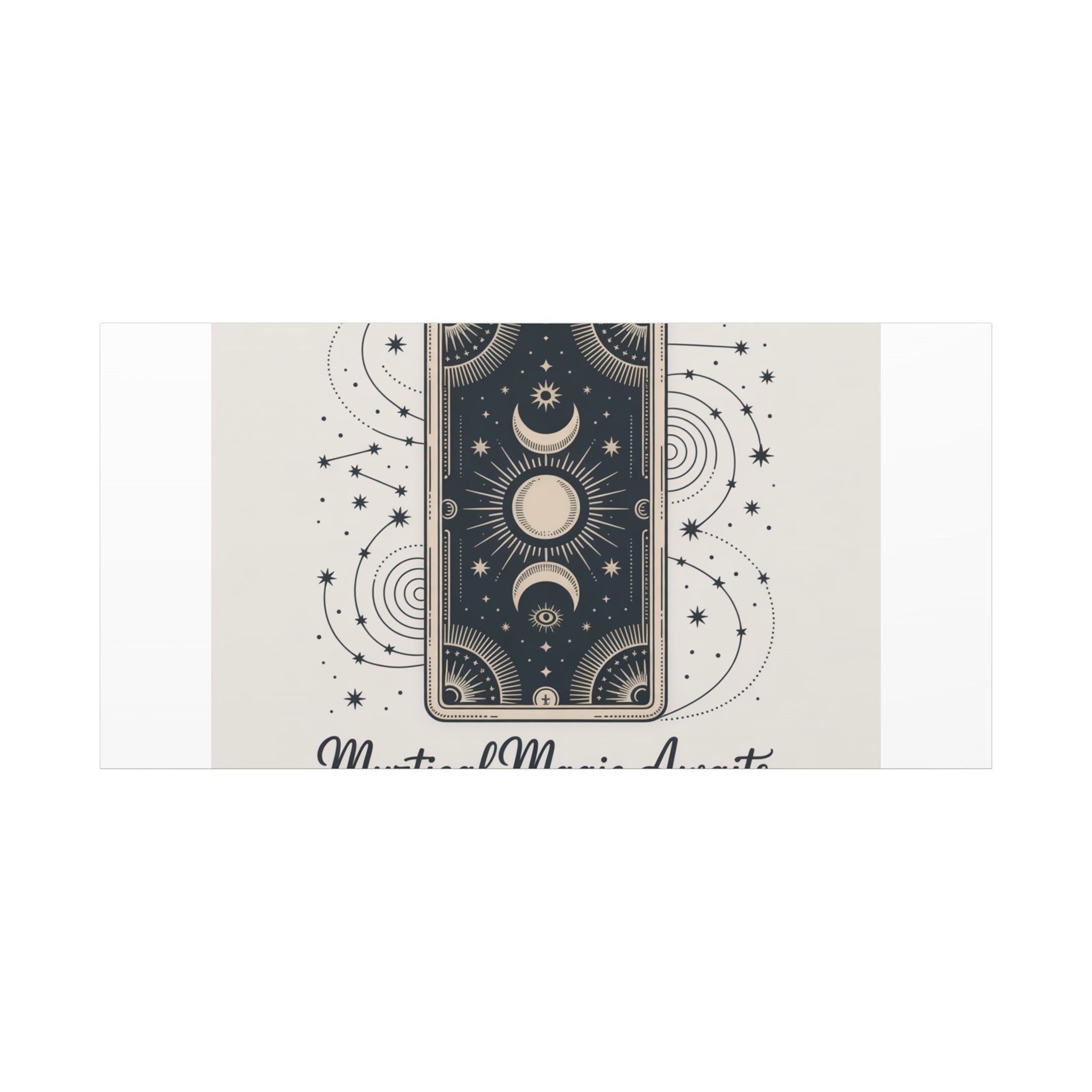 Mystical Magic Awaits Canvas Wall Art — Tarot Moon Sun Spiritual Decor
