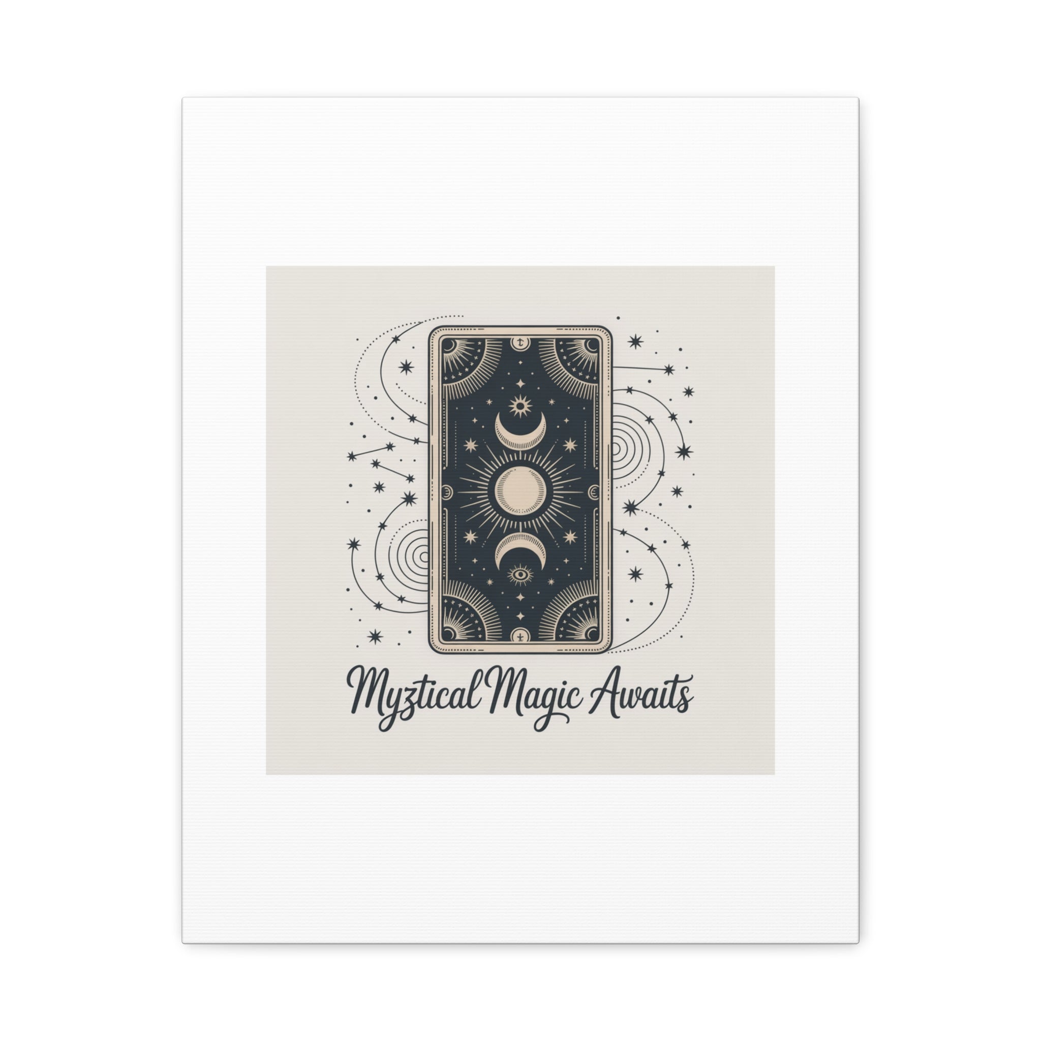 Mystical Magic Awaits Canvas Wall Art — Tarot Moon Sun Spiritual Decor