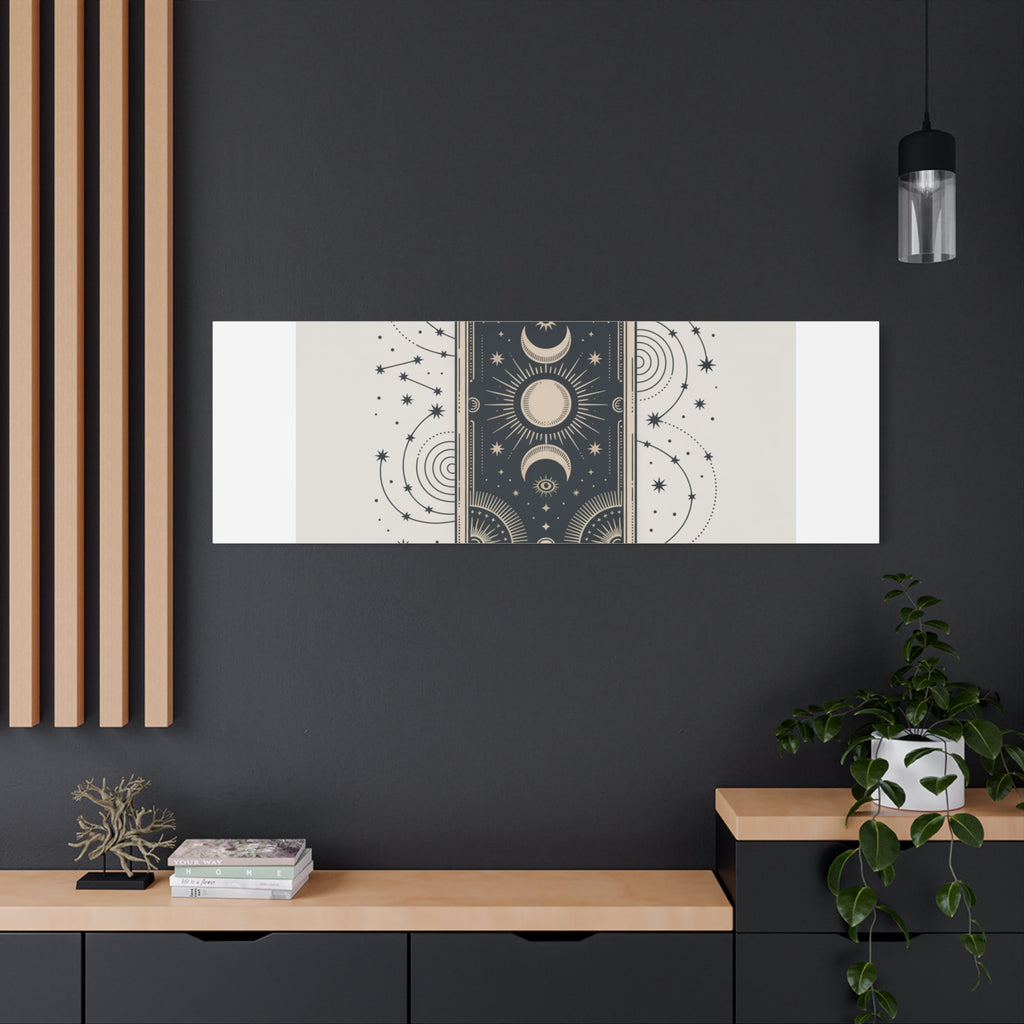 Mystical Magic Awaits Canvas Wall Art — Tarot Moon Sun Spiritual Decor
