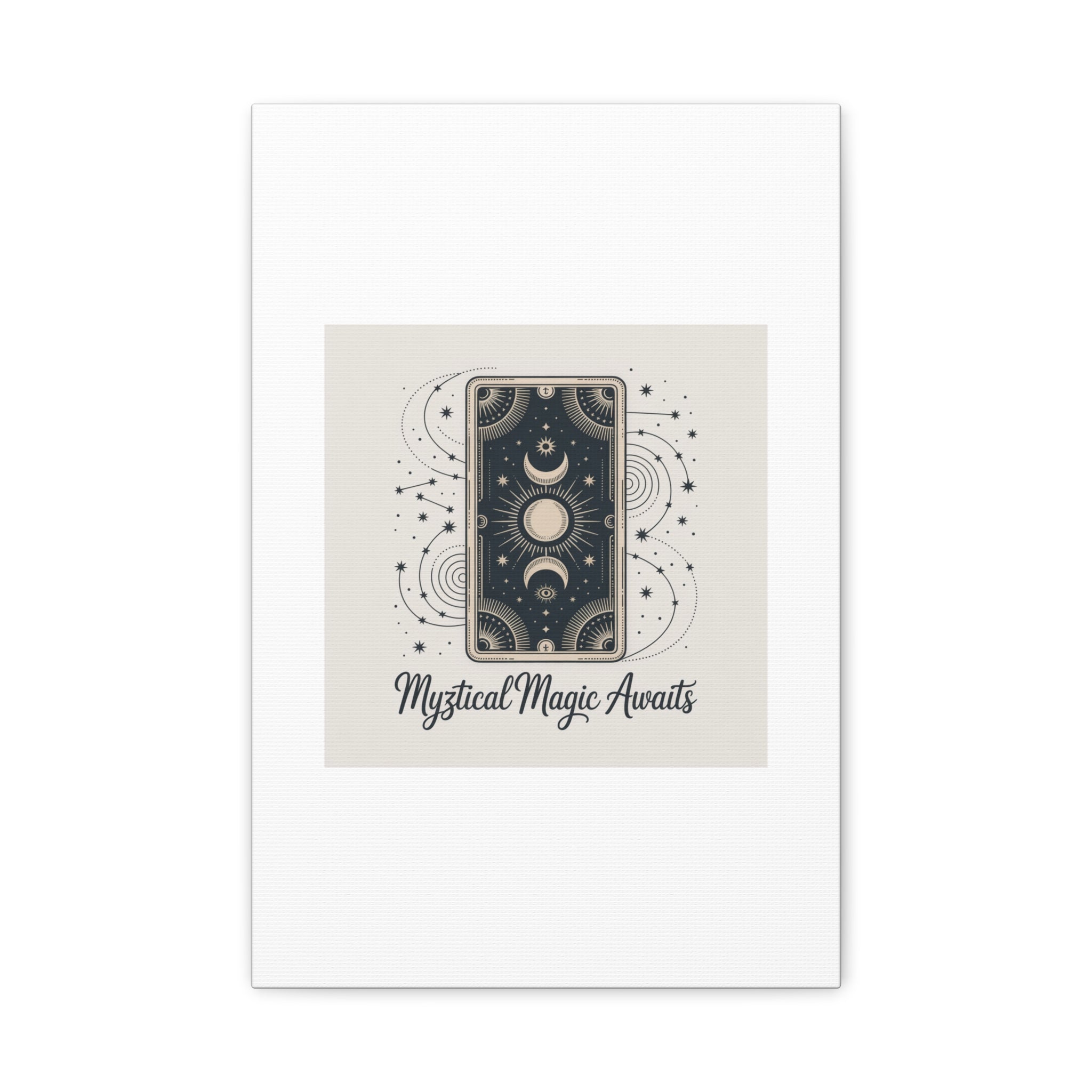 Mystical Magic Awaits Canvas Wall Art — Tarot Moon Sun Spiritual Decor