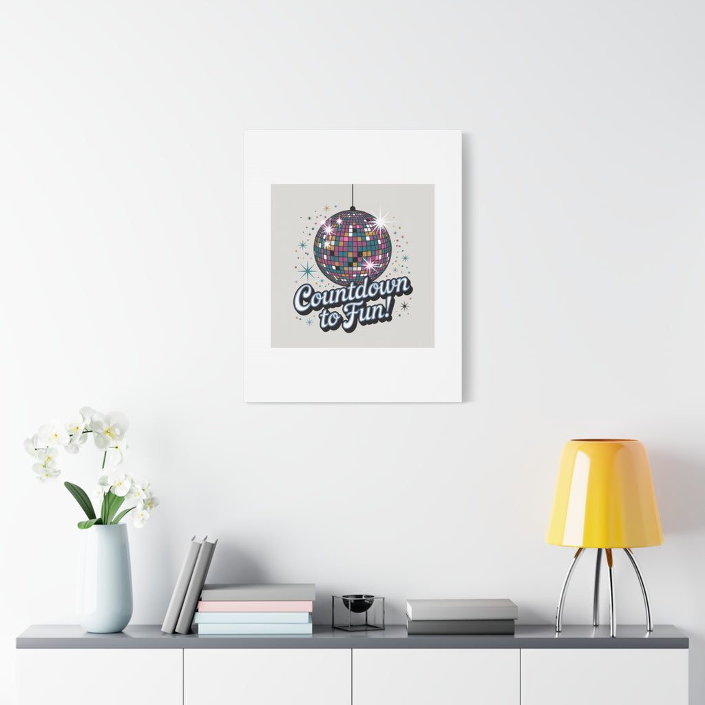 Countdown to Fun! Disco Ball Matte Canvas Wall Art