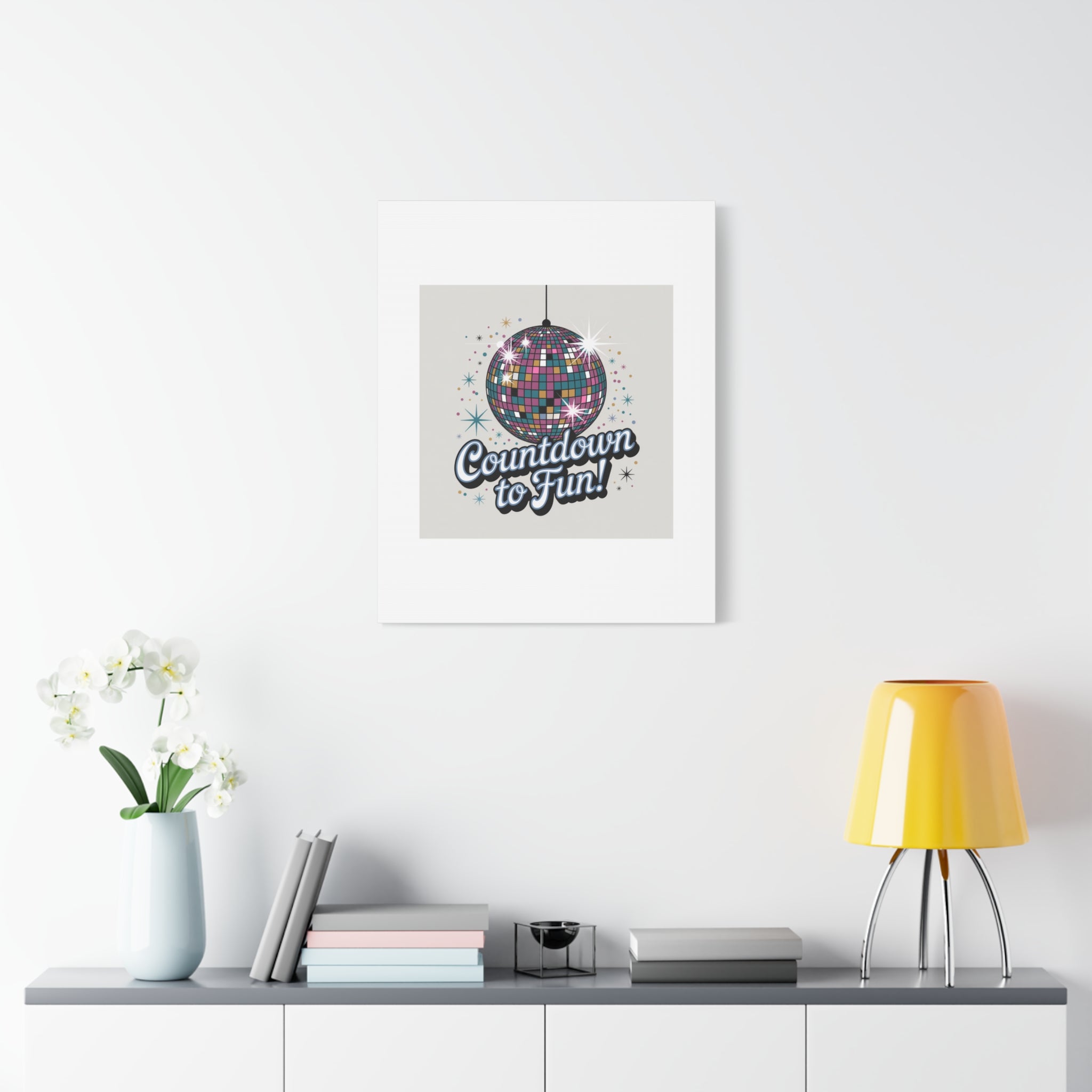 Countdown to Fun! Disco Ball Matte Canvas Wall Art