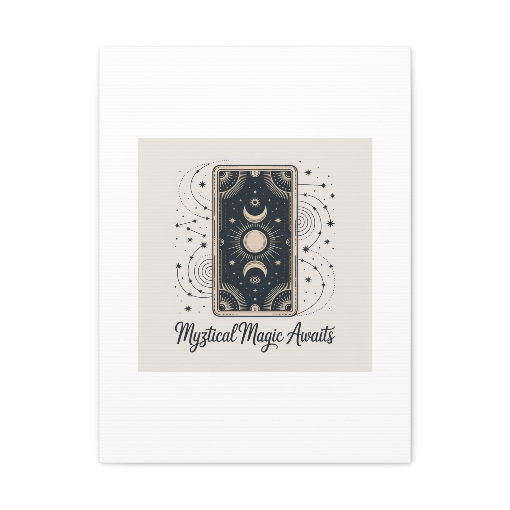 Mystical Magic Awaits Canvas Wall Art — Tarot Moon Sun Spiritual Decor