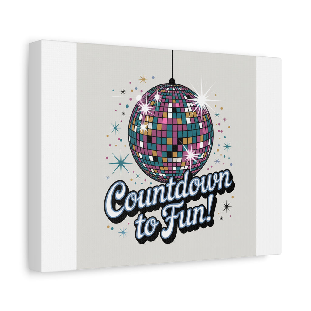Countdown to Fun! Disco Ball Matte Canvas Wall Art