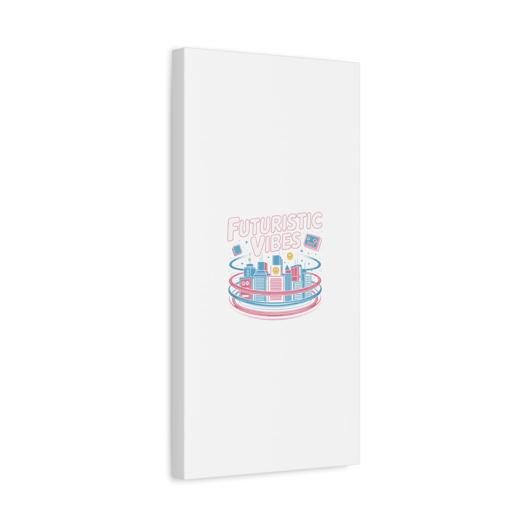 Futuristic Vibes Canvas, Y2K cyber holo aesthetic, retro tech print
