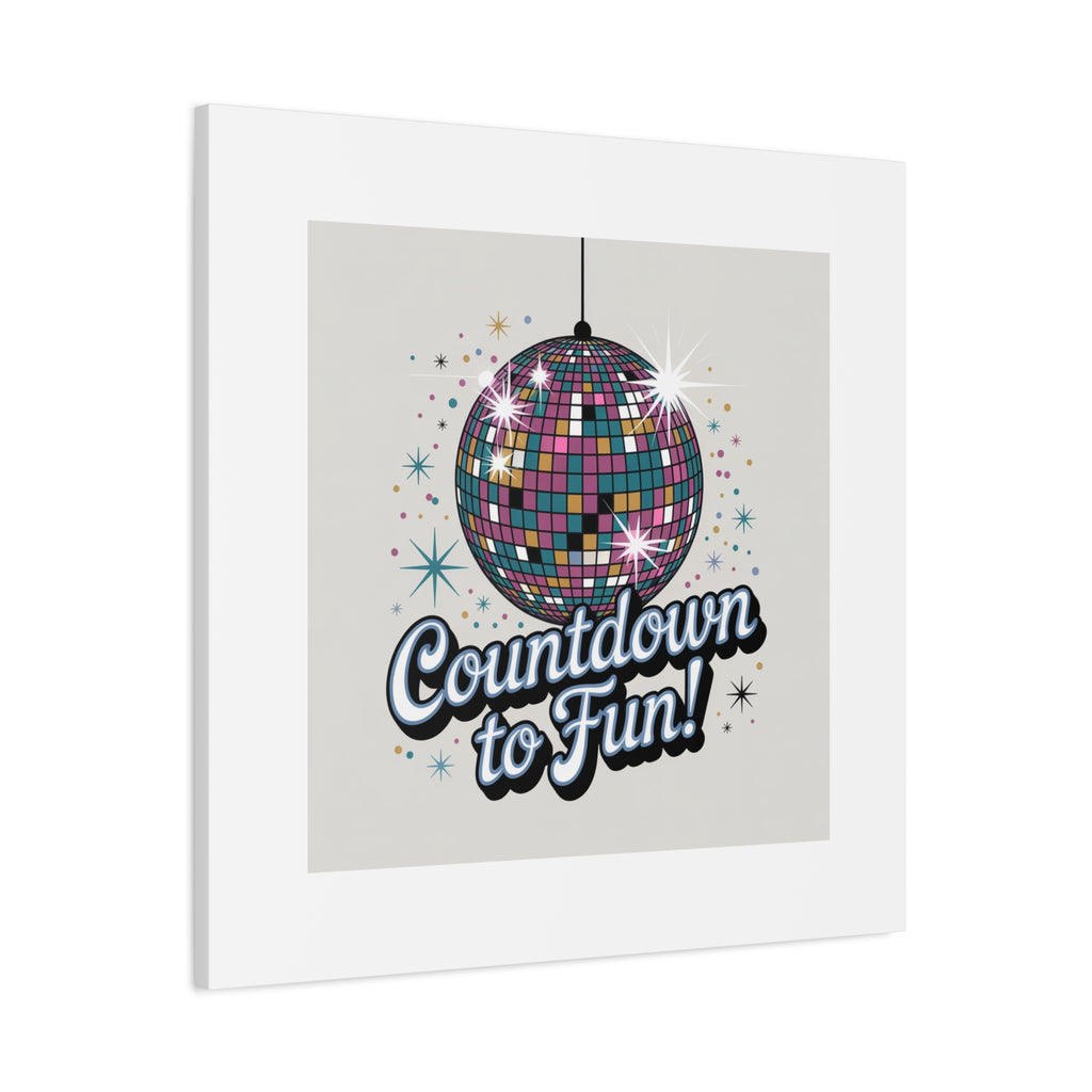 Countdown to Fun! Disco Ball Matte Canvas Wall Art